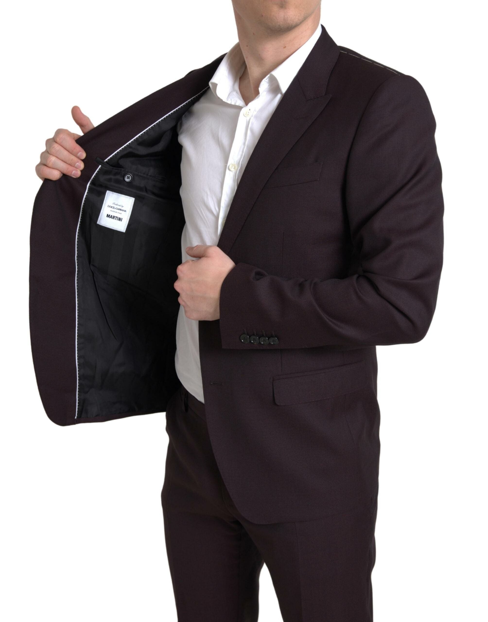 Maroon 2 Piece Single Breasted MARTINI Suit - ventzia