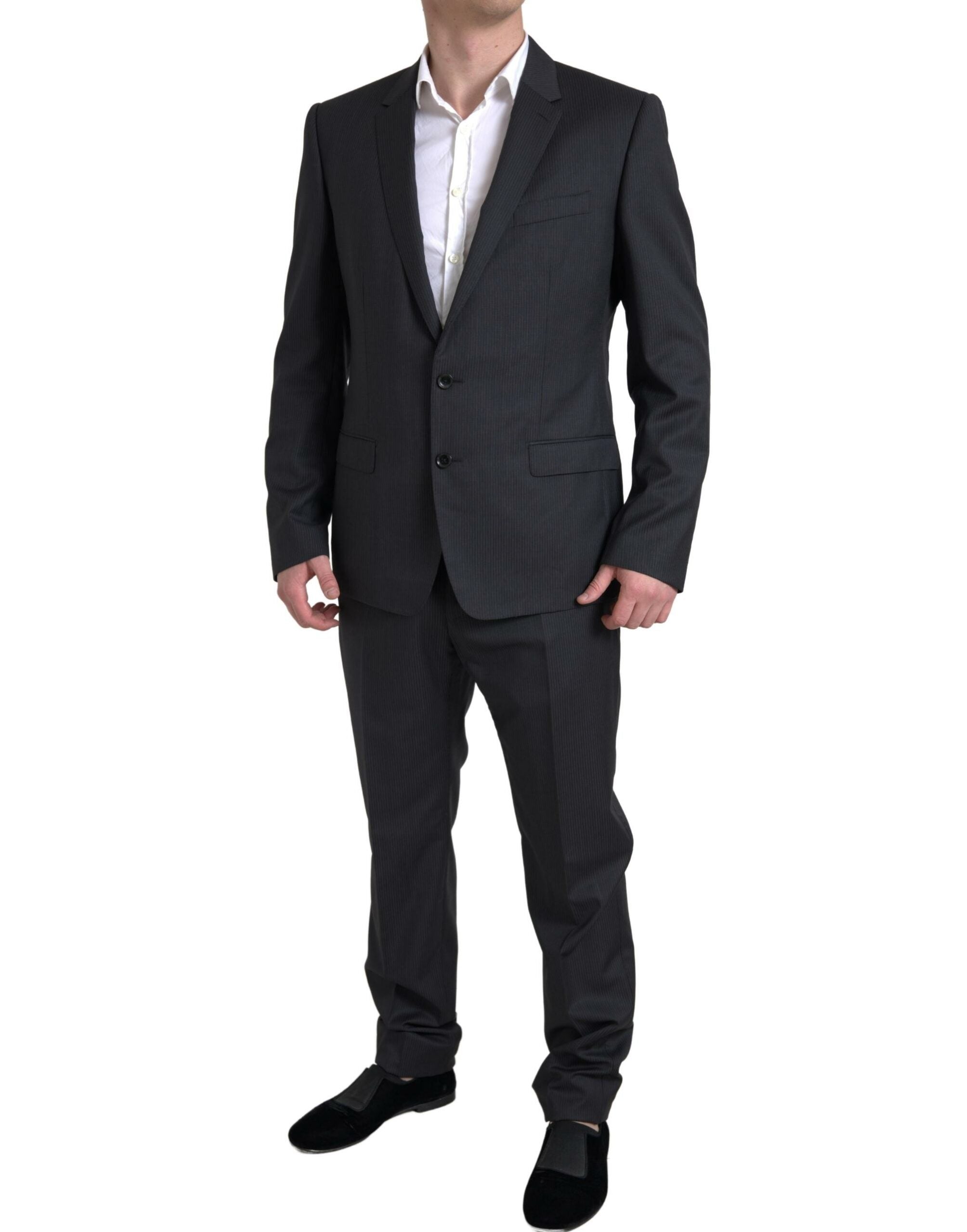 Black 2 Piece Single Breasted MARTINI Suit - ventzia
