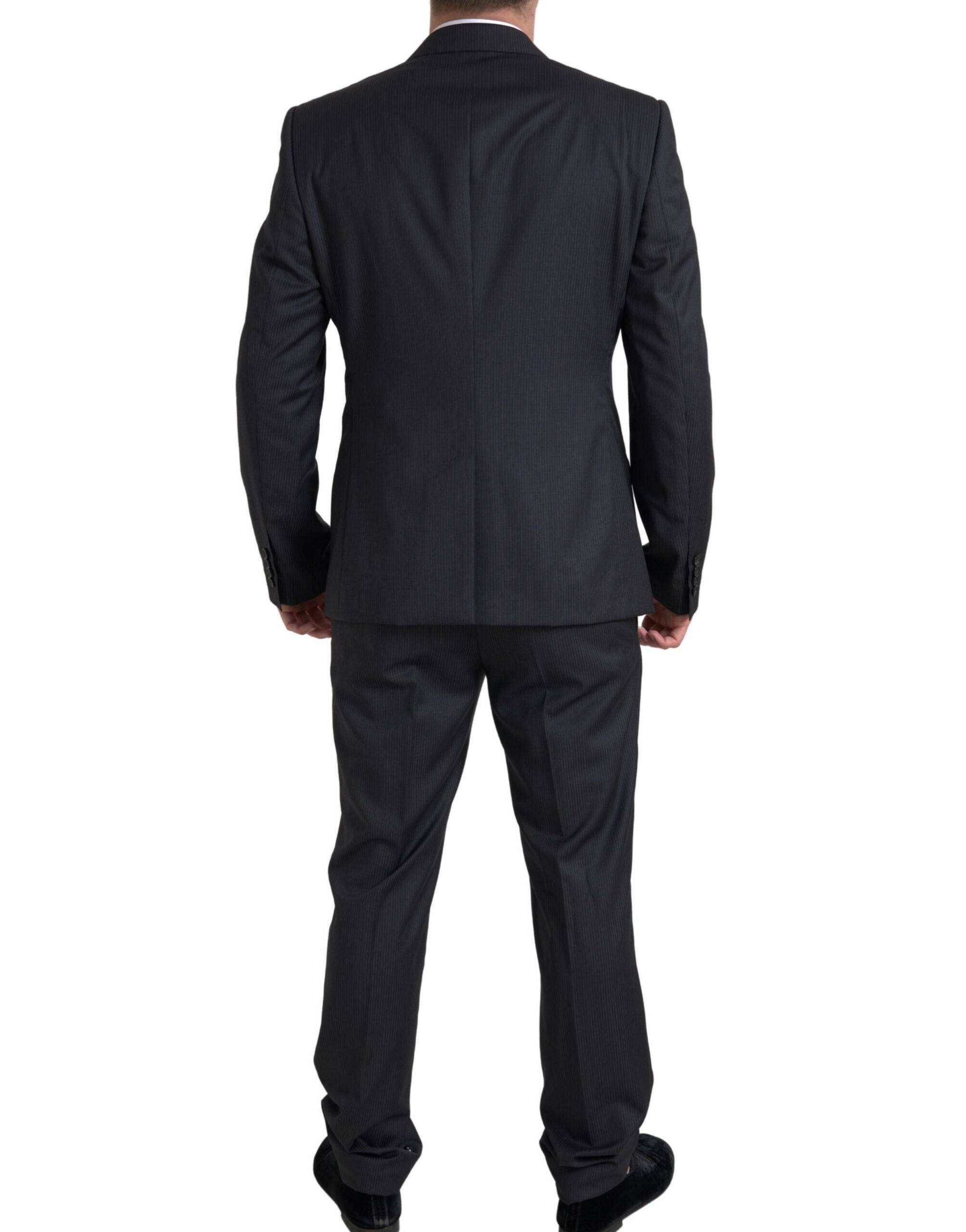 Black 2 Piece Single Breasted MARTINI Suit - ventzia