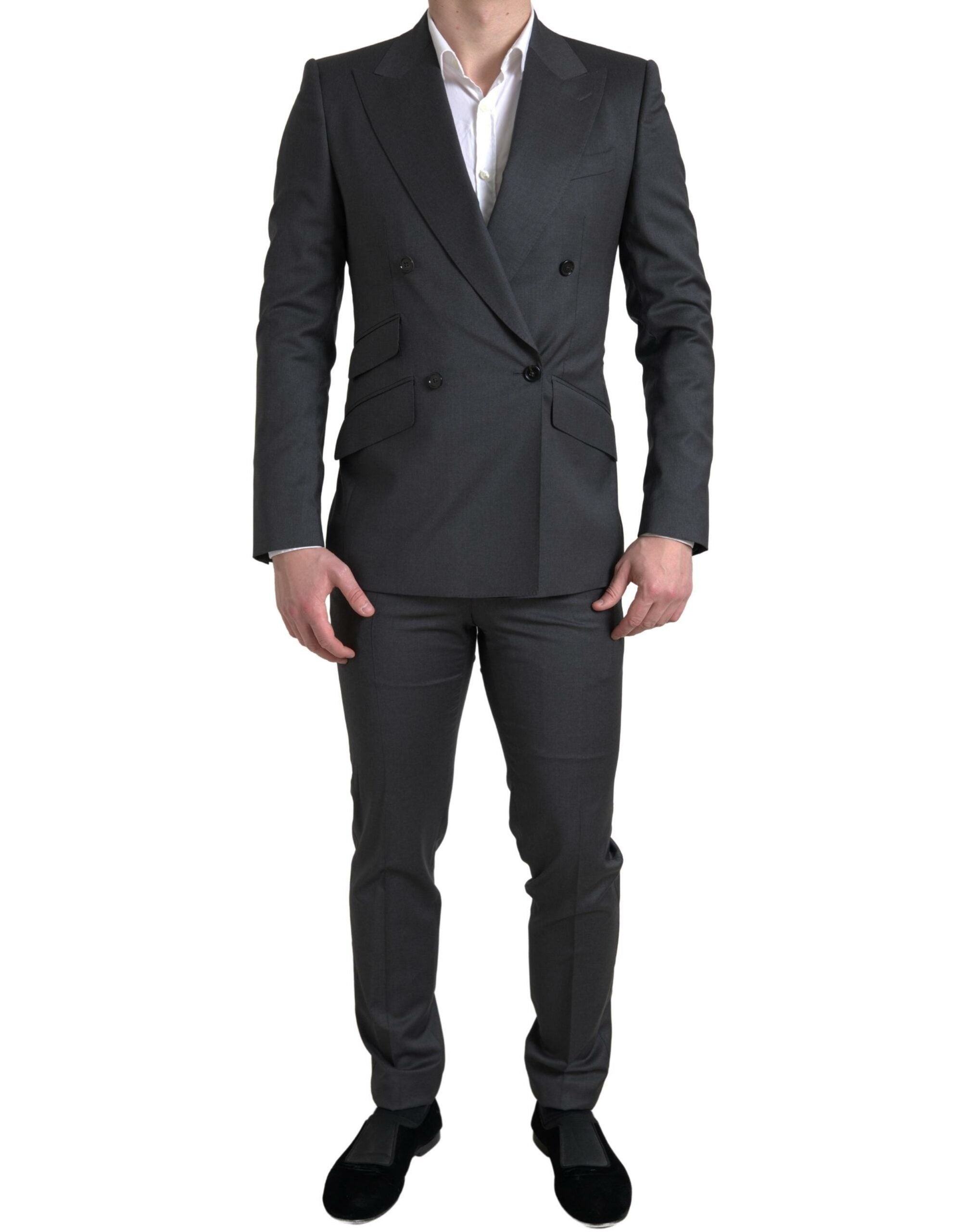 Gray 2 Piece Double Breasted SICILIA Suit - ventzia