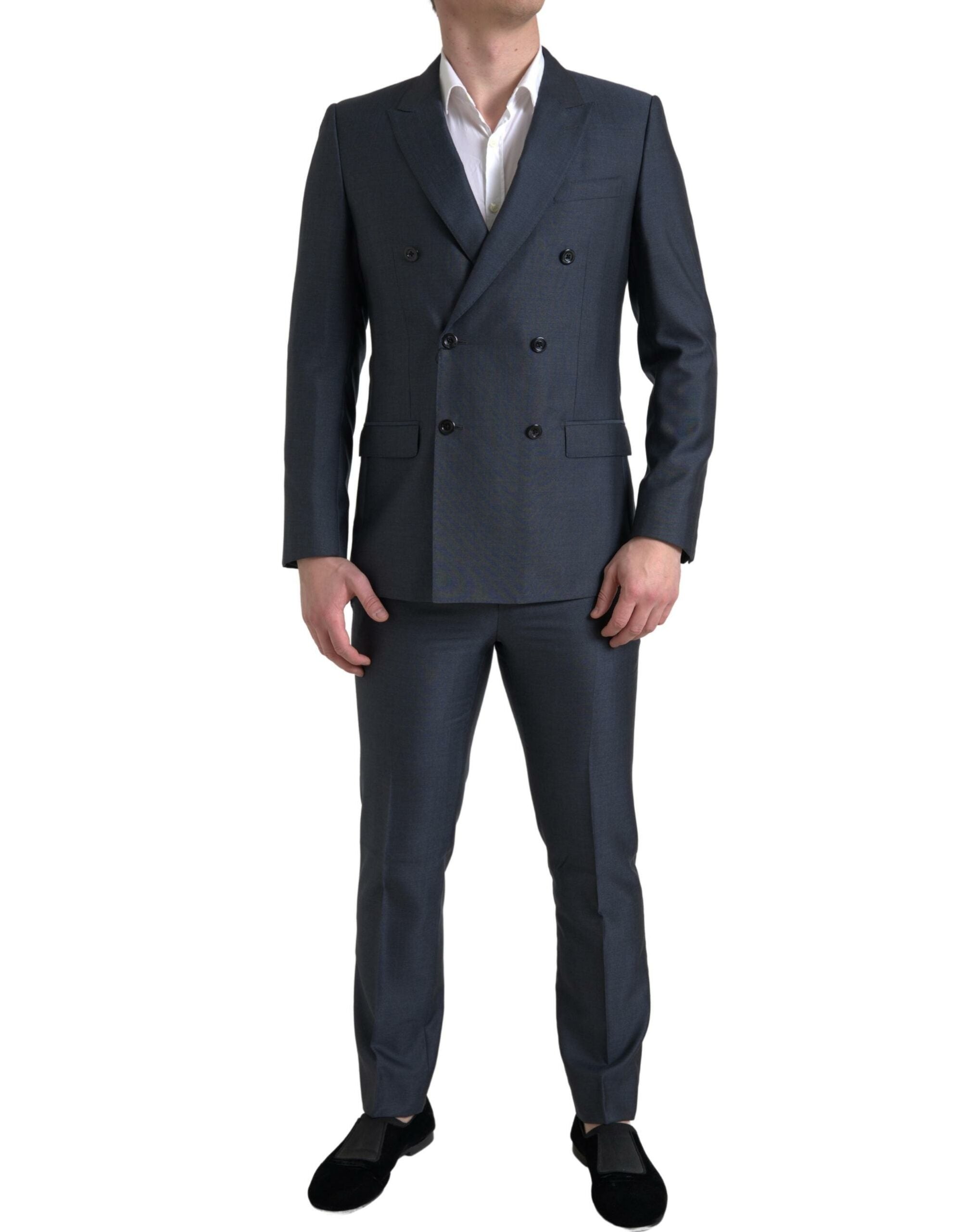Blue 2 Piece Double Breasted MARTINI Suit - ventzia
