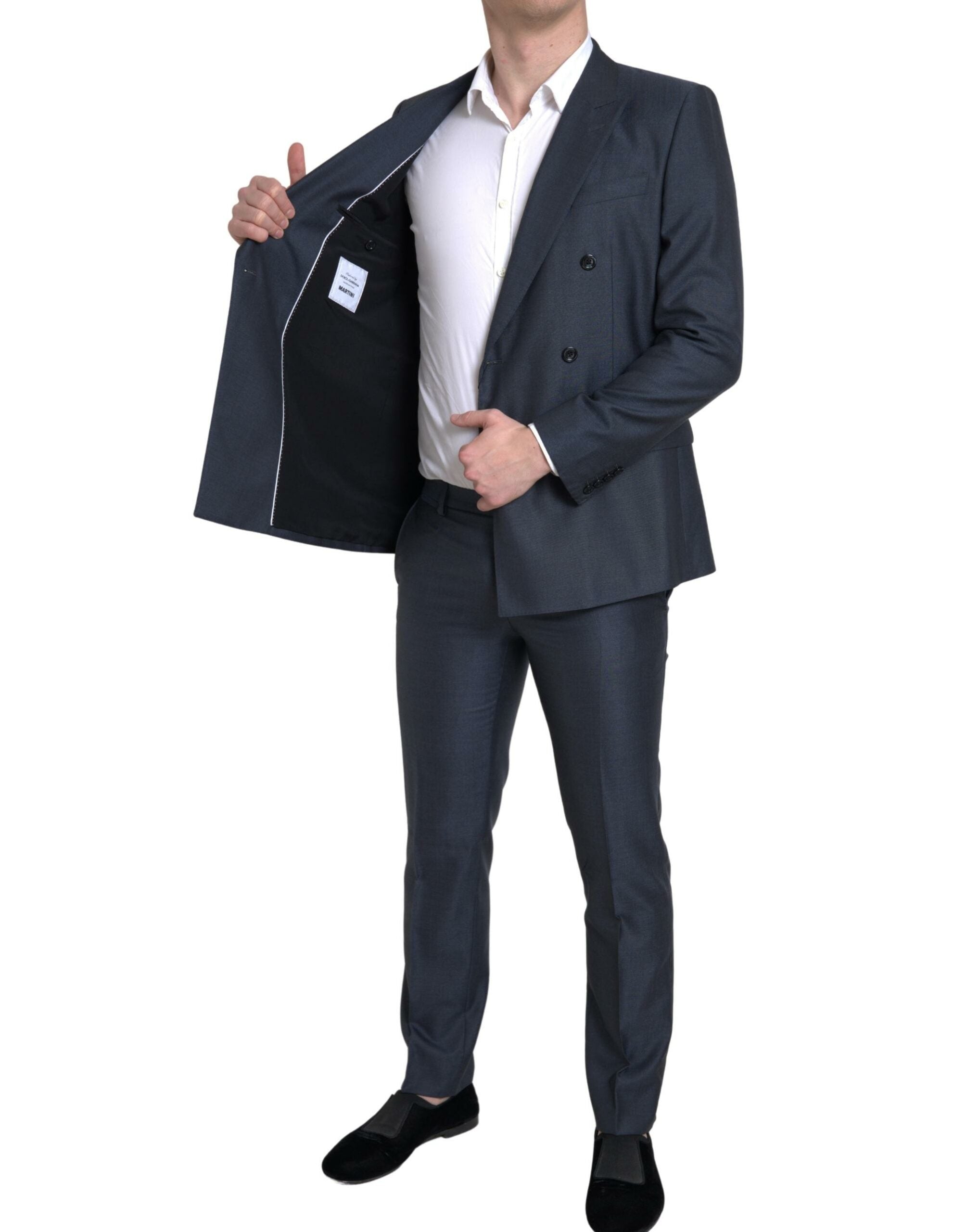 Blue 2 Piece Double Breasted MARTINI Suit - ventzia