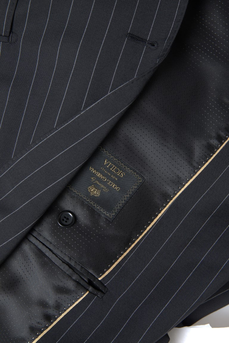 Black Stripe Single Breasted SICILIA Blazer - ventzia