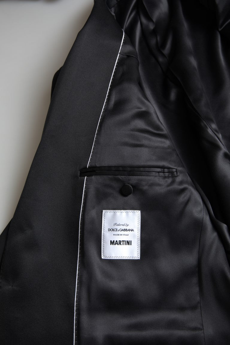 Black 2 Piece Single Breasted MARTINI Suit - ventzia