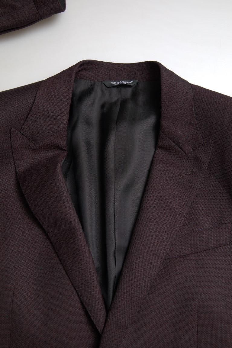 Maroon 2 Piece Single Breasted MARTINI Suit - ventzia
