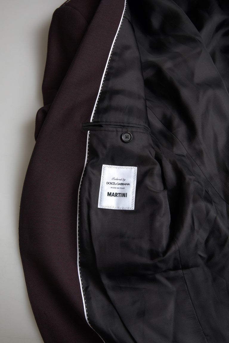 Maroon 2 Piece Single Breasted MARTINI Suit - ventzia