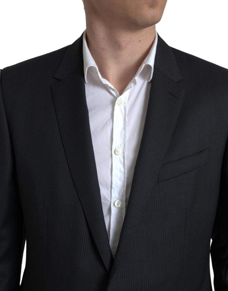 Black 2 Piece Single Breasted MARTINI Suit - ventzia