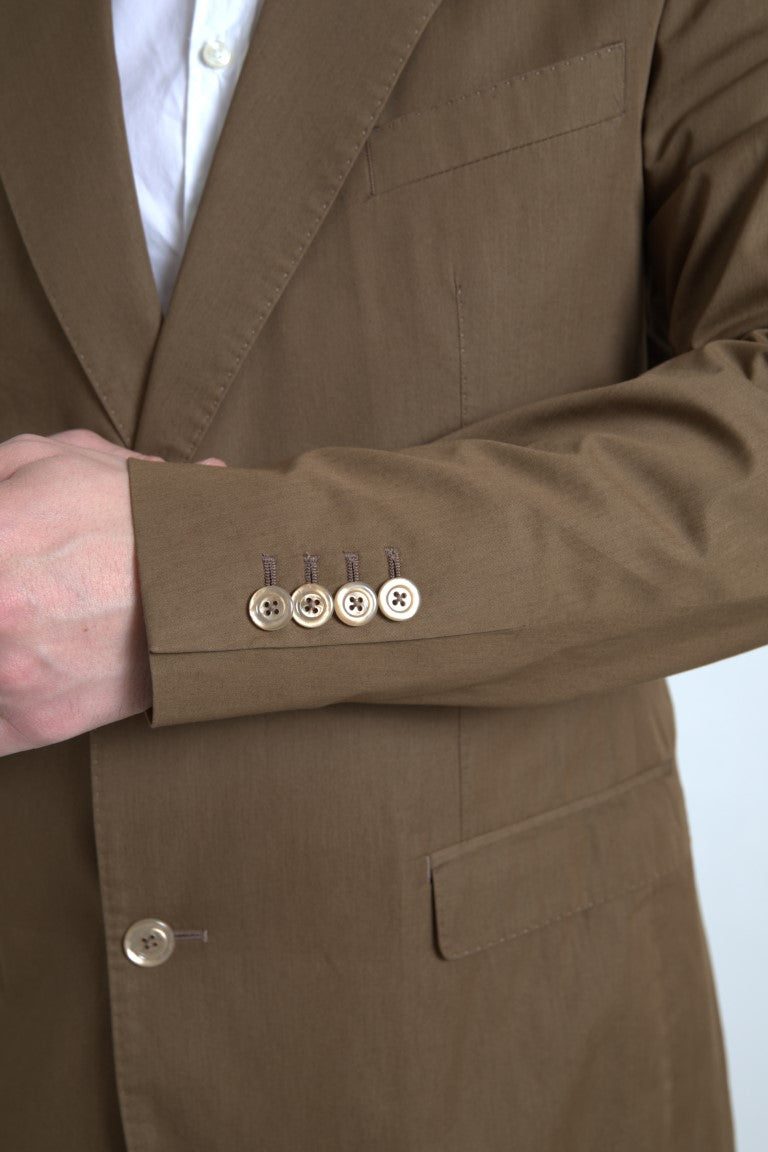 Brown 2 Piece Single Breasted TAORMINA Suit - ventzia