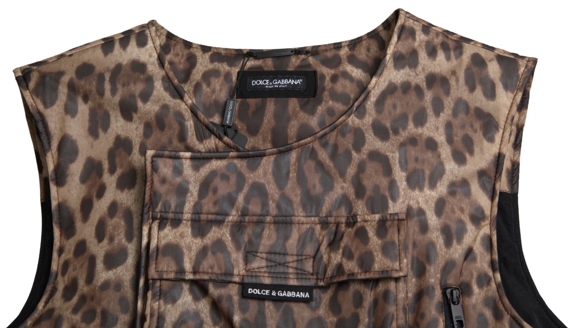 Brown Leopard Silk Sleeveless Sportswear - ventzia