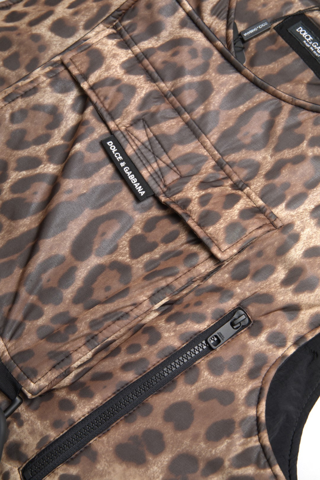 Brown Leopard Silk Sleeveless Sportswear - ventzia