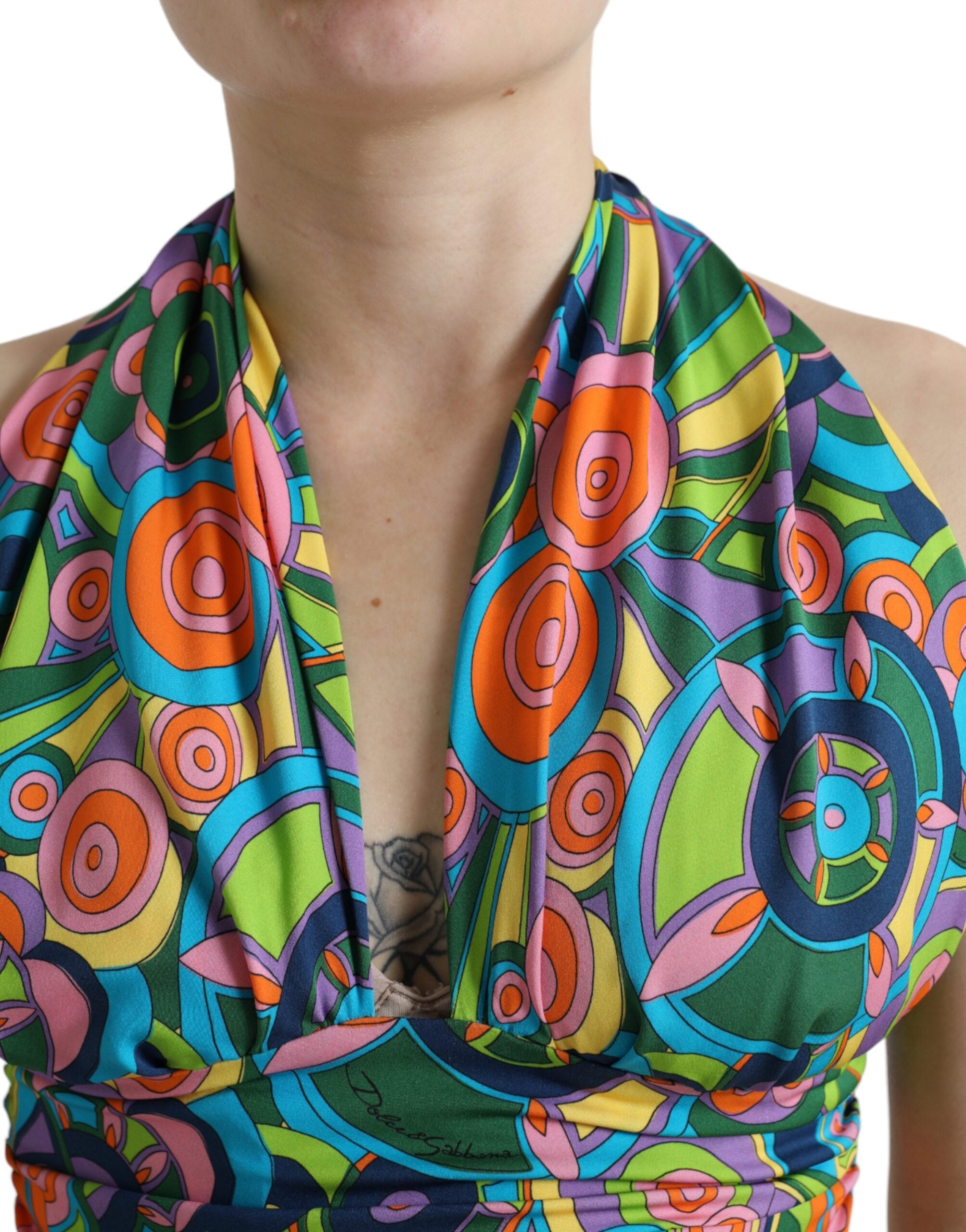 Multicolor Halter Sleeveless Cropped Tank Top - ventzia