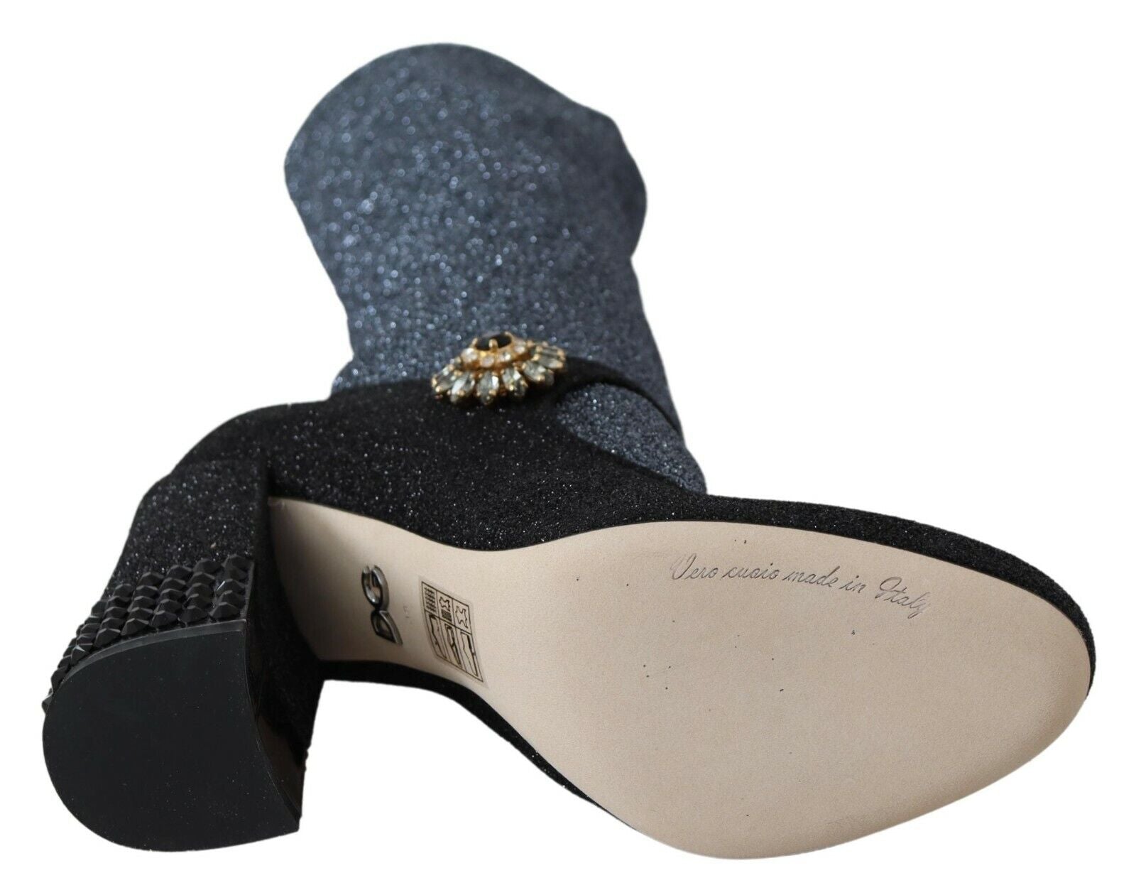 Glamorous Crystal-Embellished Booties - ventzia