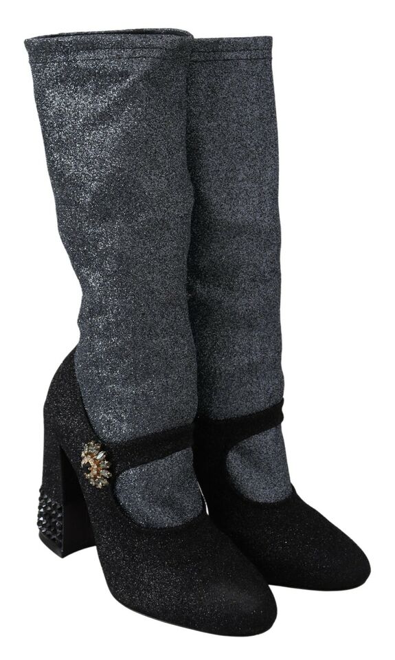Glamorous Crystal-Embellished Booties - ventzia