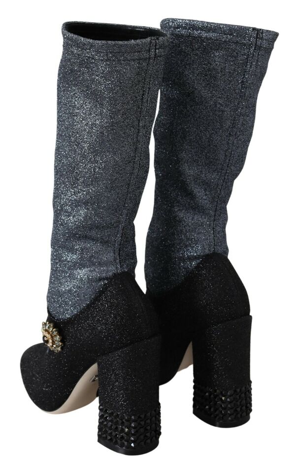 Glamorous Crystal-Embellished Booties - ventzia