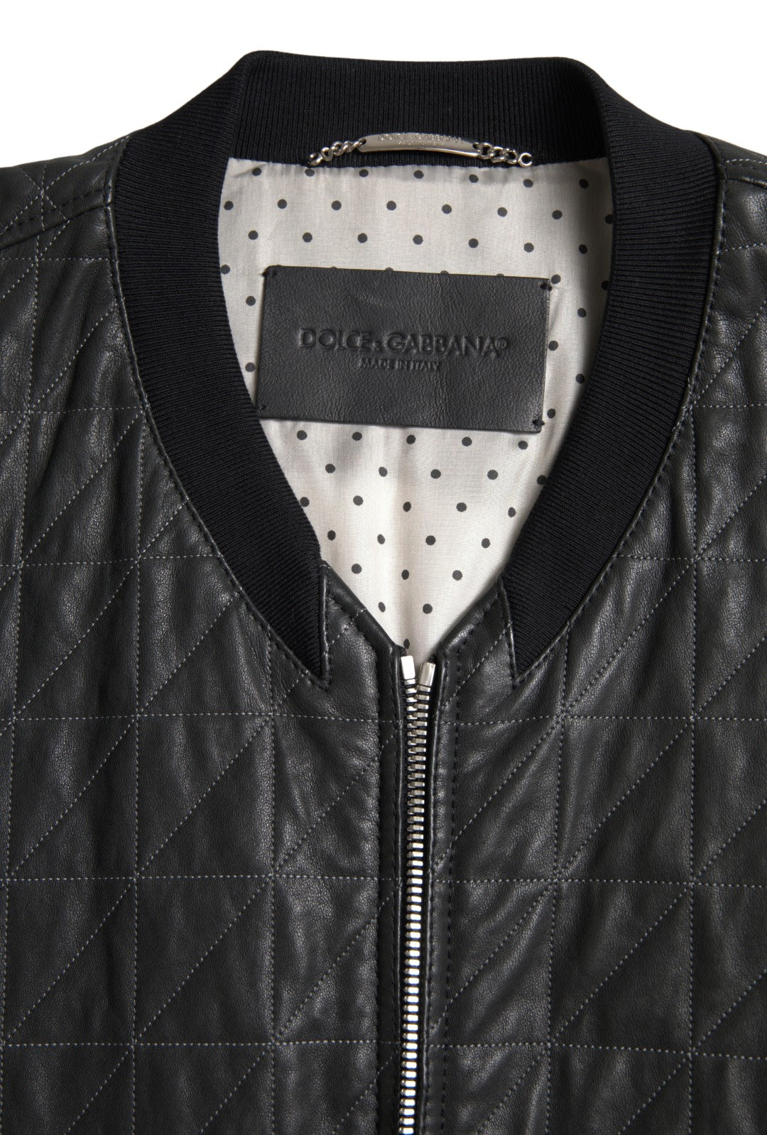 Black Leather Full Zip Bomber Coat Jacket - ventzia