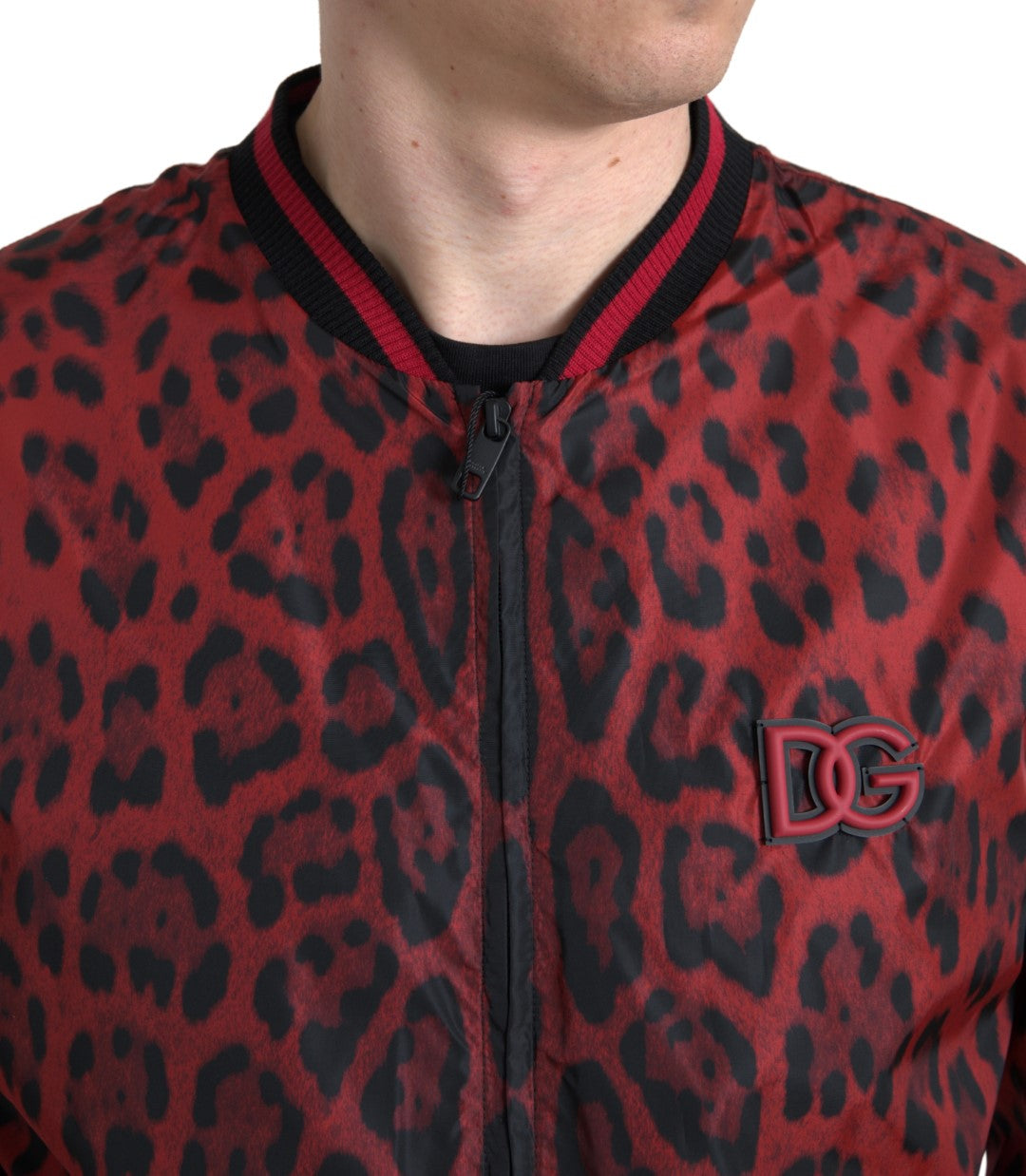 Red Leopard Bomber Short Coat Jacket - ventzia