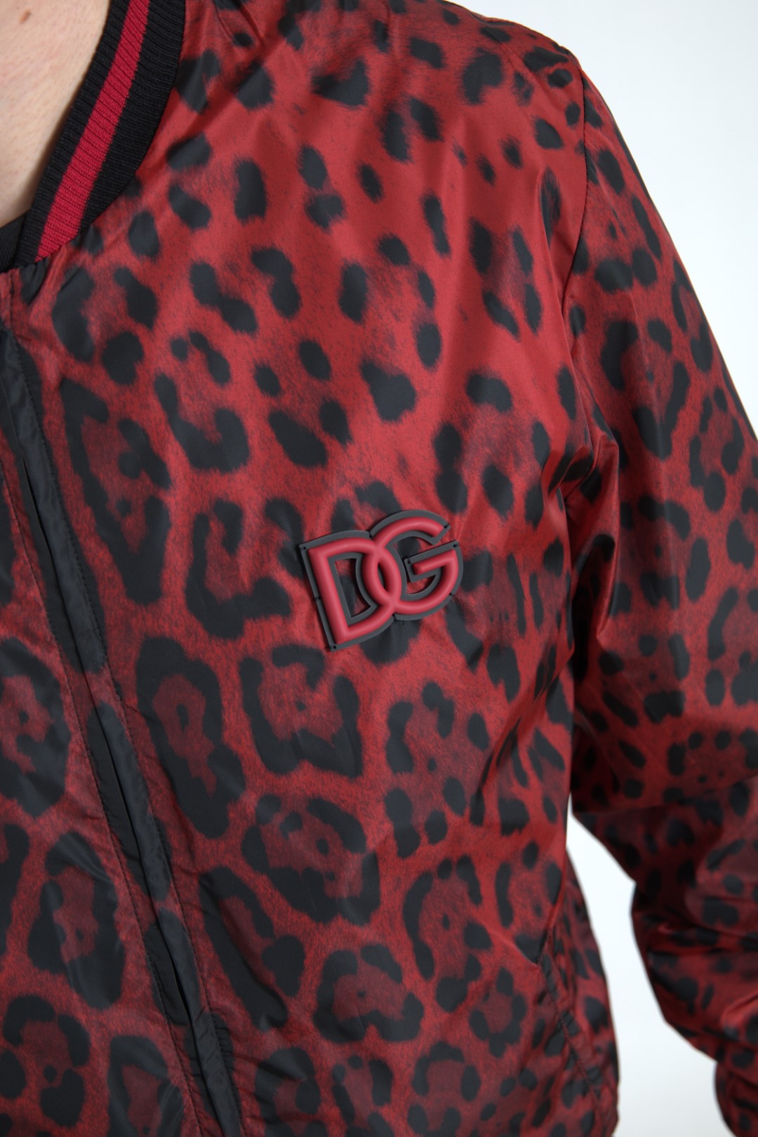 Red Leopard Bomber Short Coat Jacket - ventzia
