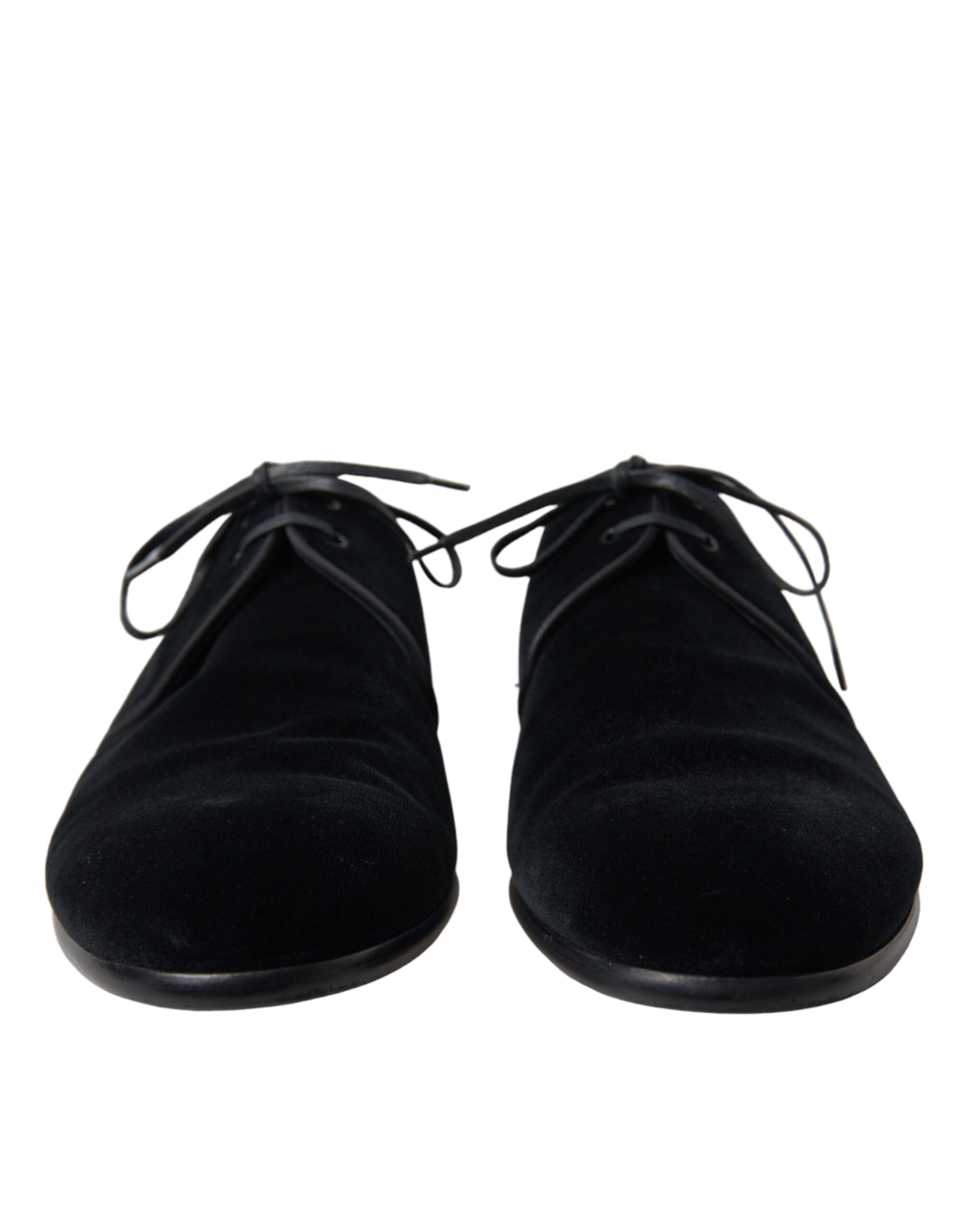 Black Velvet Lace Up Formal Derby Dress Shoes - ventzia