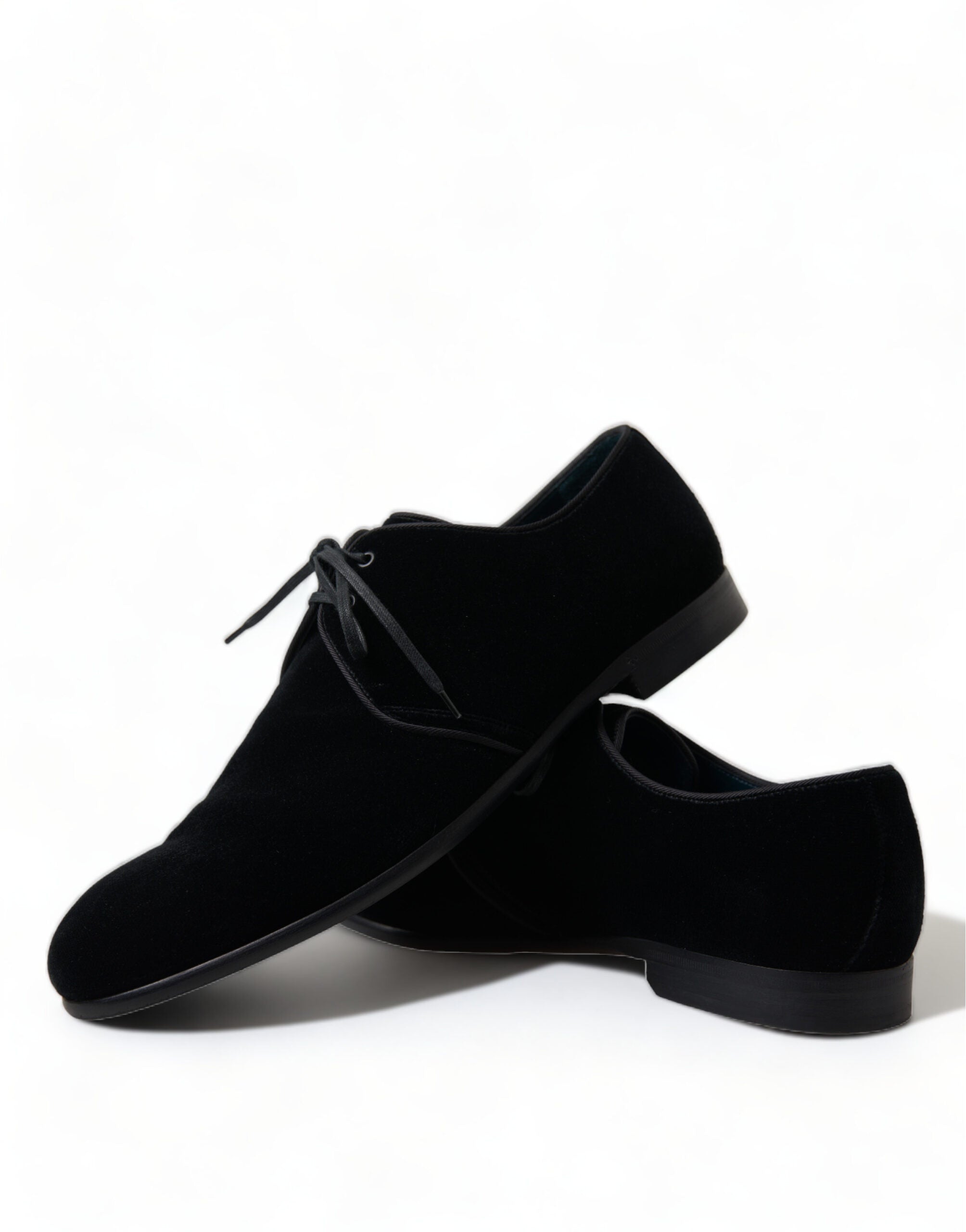 Black Velvet Lace Up Formal Derby Dress Shoes - ventzia