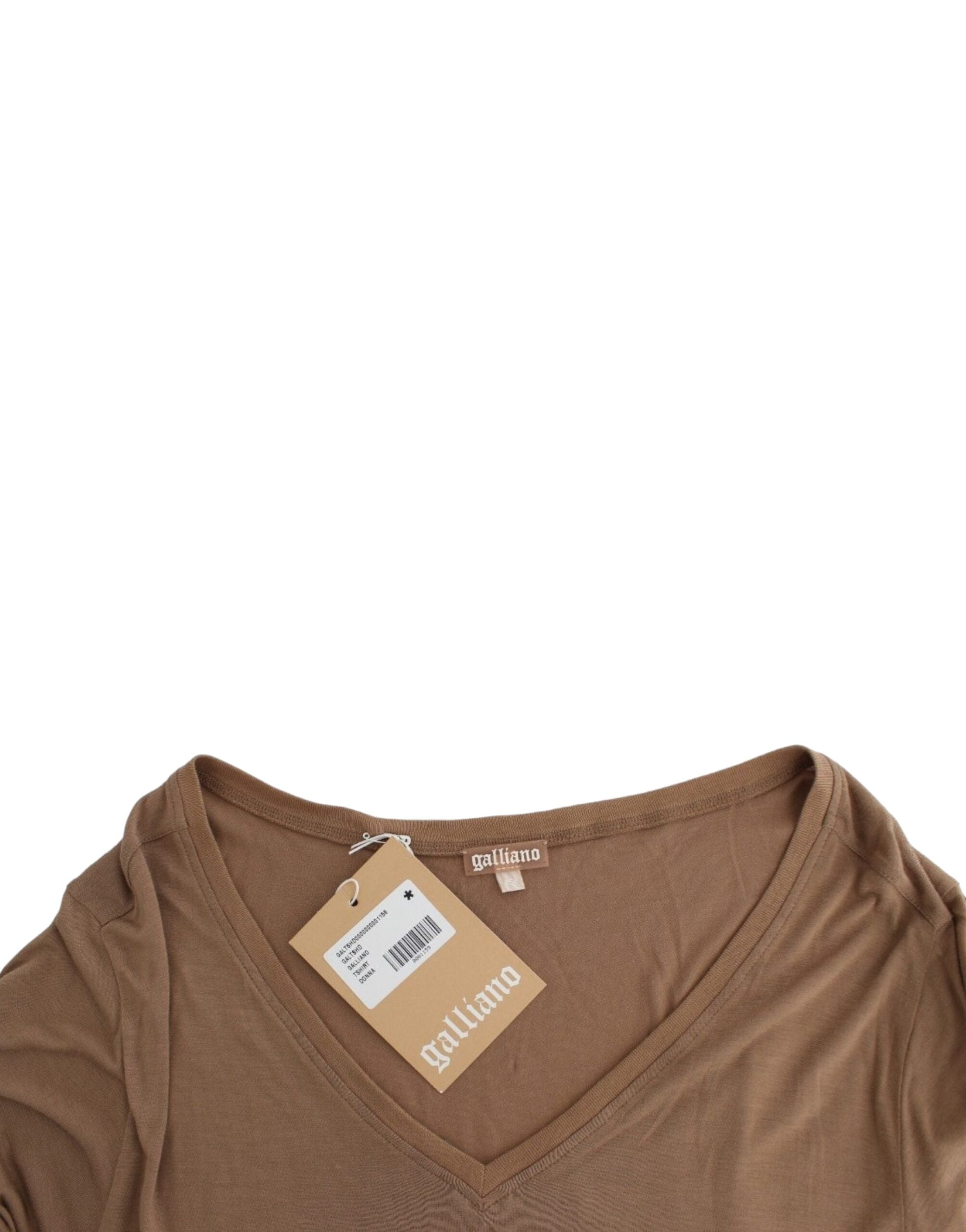 Elegant Short-Sleeved Brown Rayon Top - ventzia