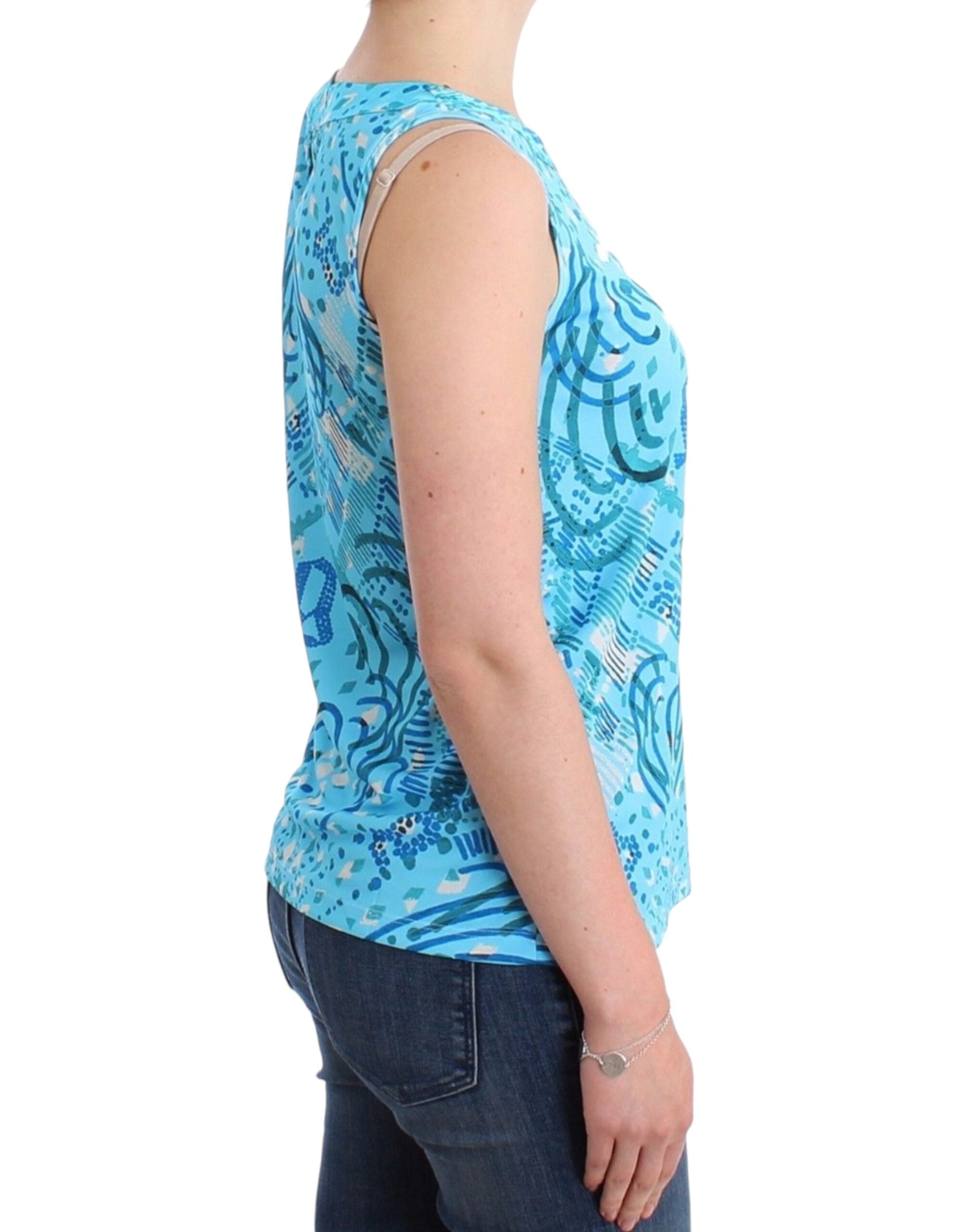 Elegant Sleeveless Silk-Detailed Top - ventzia