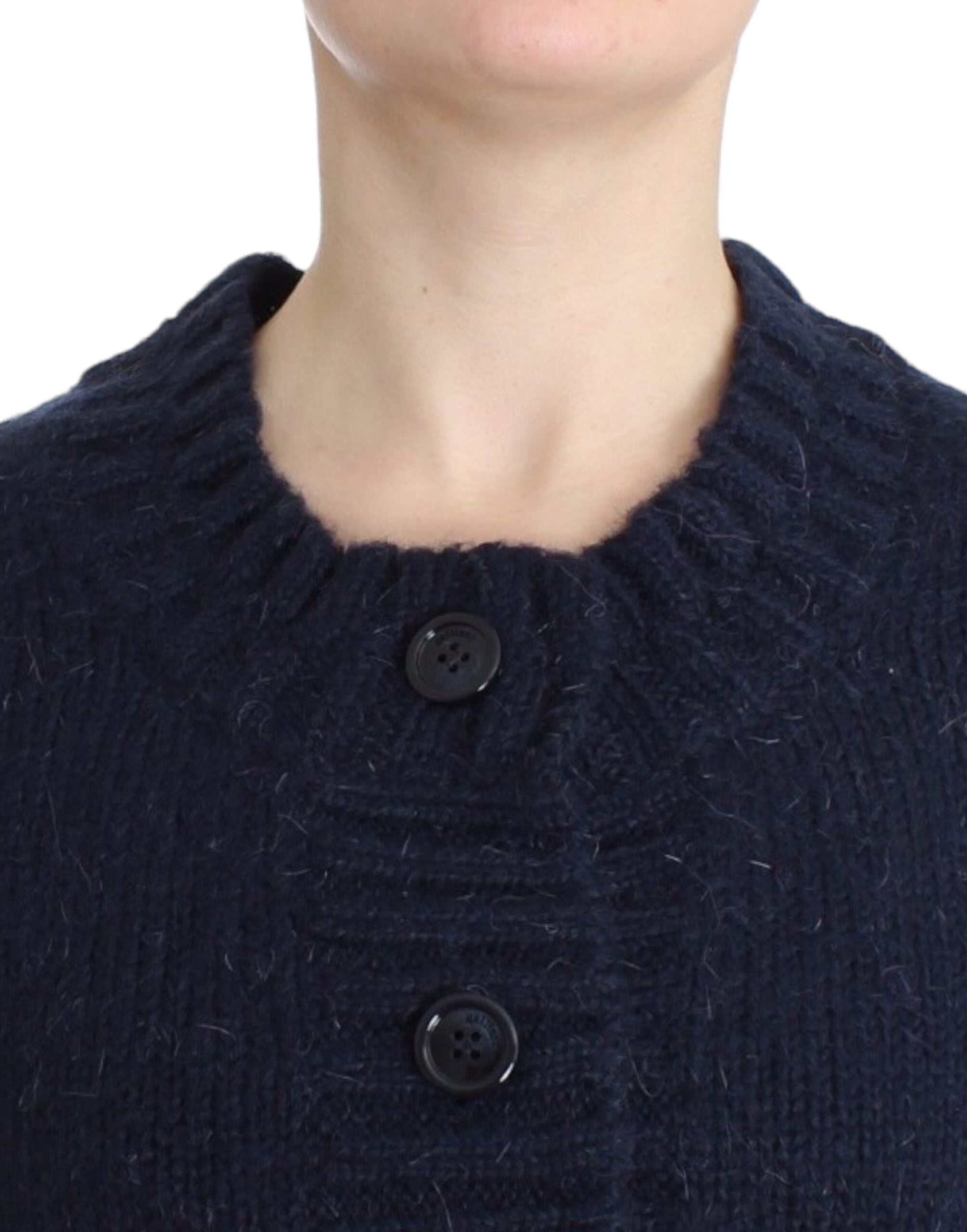 Chic Cropped Blue Cardigan - ventzia
