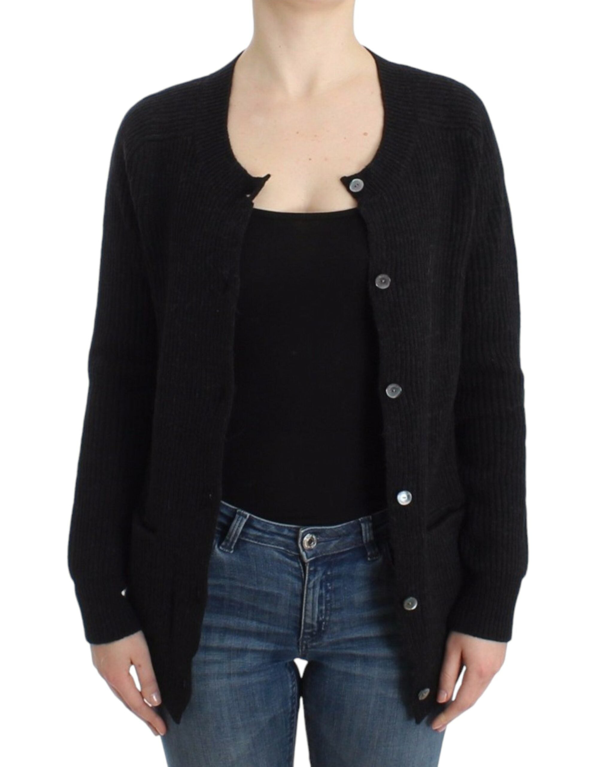 Chic Transparent Back Woolen Cardigan - ventzia