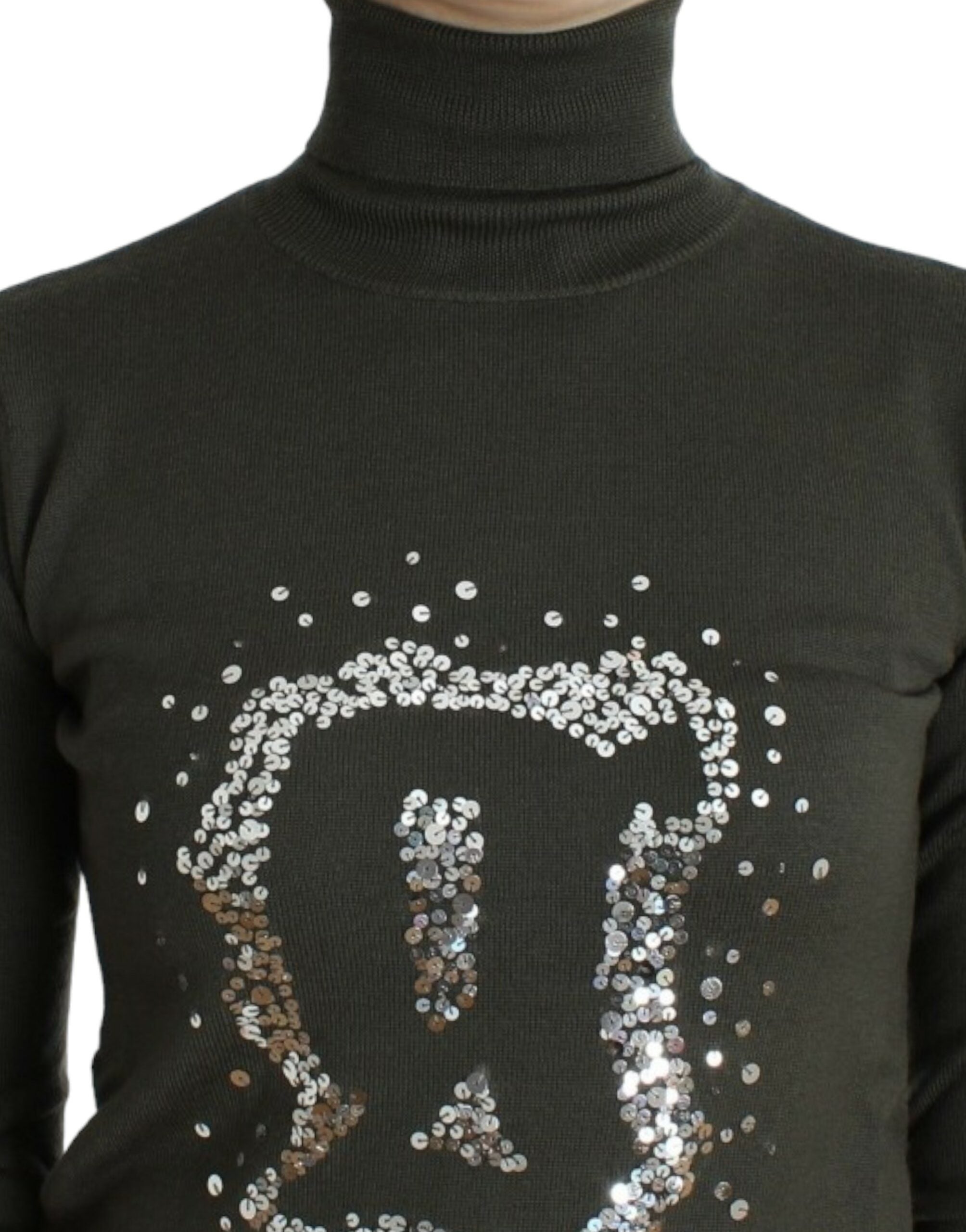 Chic Green Turtleneck Virgin Wool Sweater - ventzia