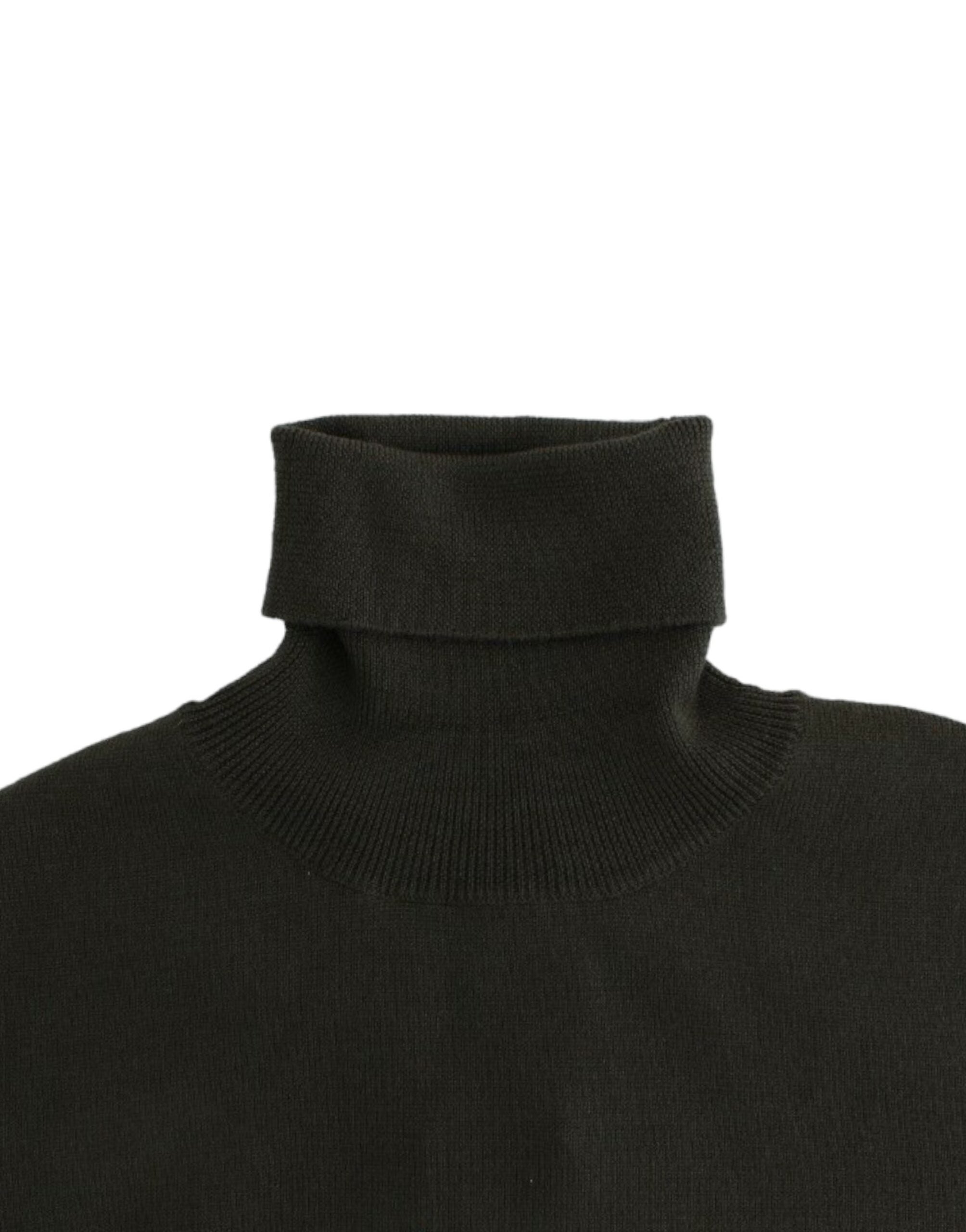Chic Green Turtleneck Virgin Wool Sweater - ventzia