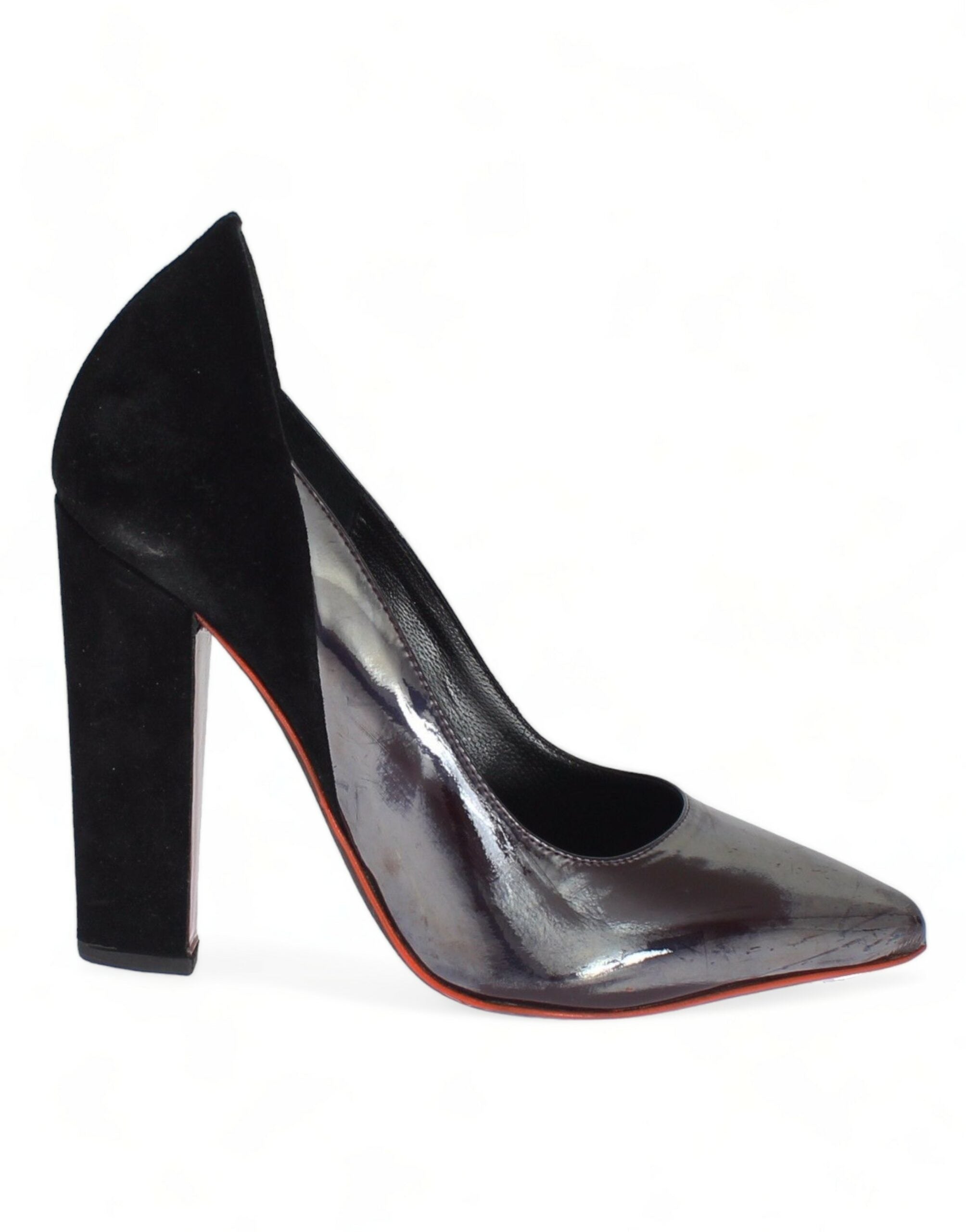 Chic Metallic Gray Leather Pumps - ventzia