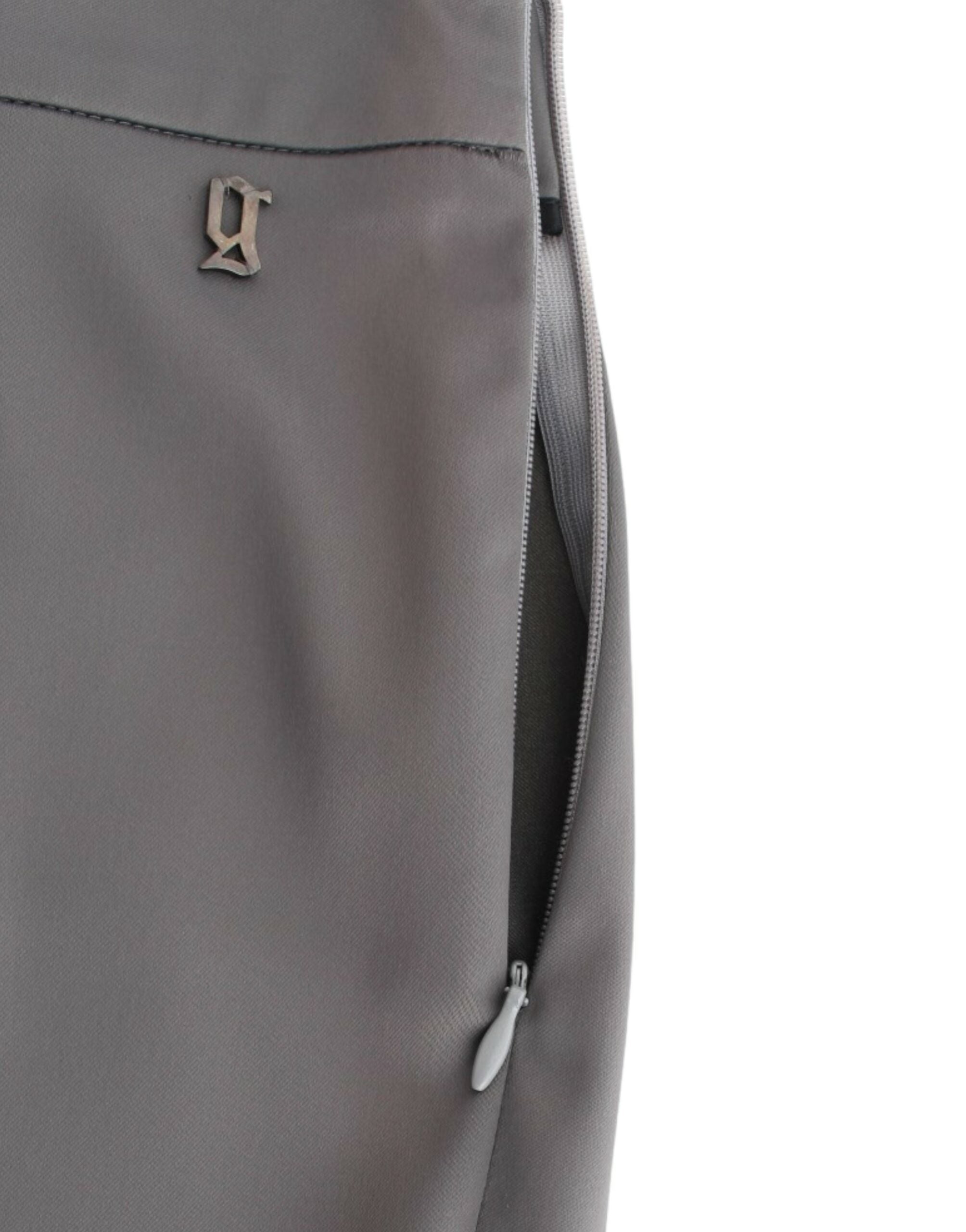 Chic Gray Slim-Fit Designer Pants - ventzia