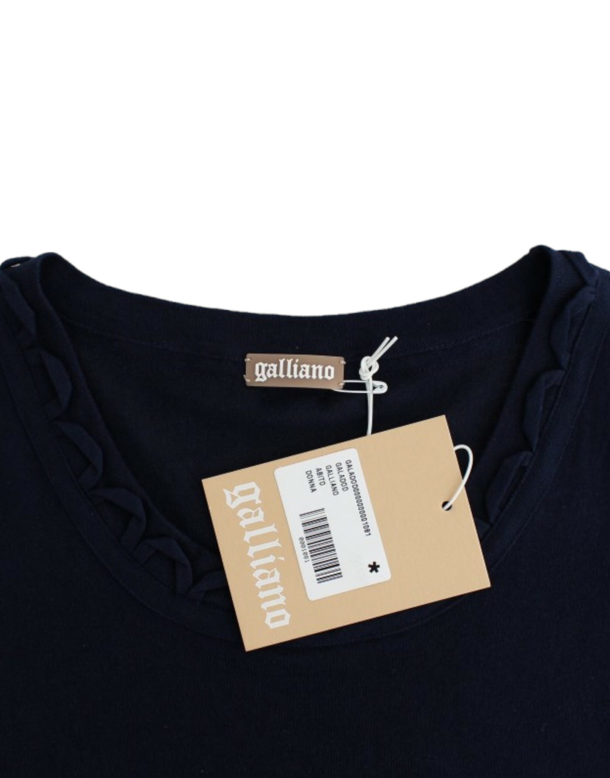 Elegant Knee-Length Blue Cotton Dress - ventzia
