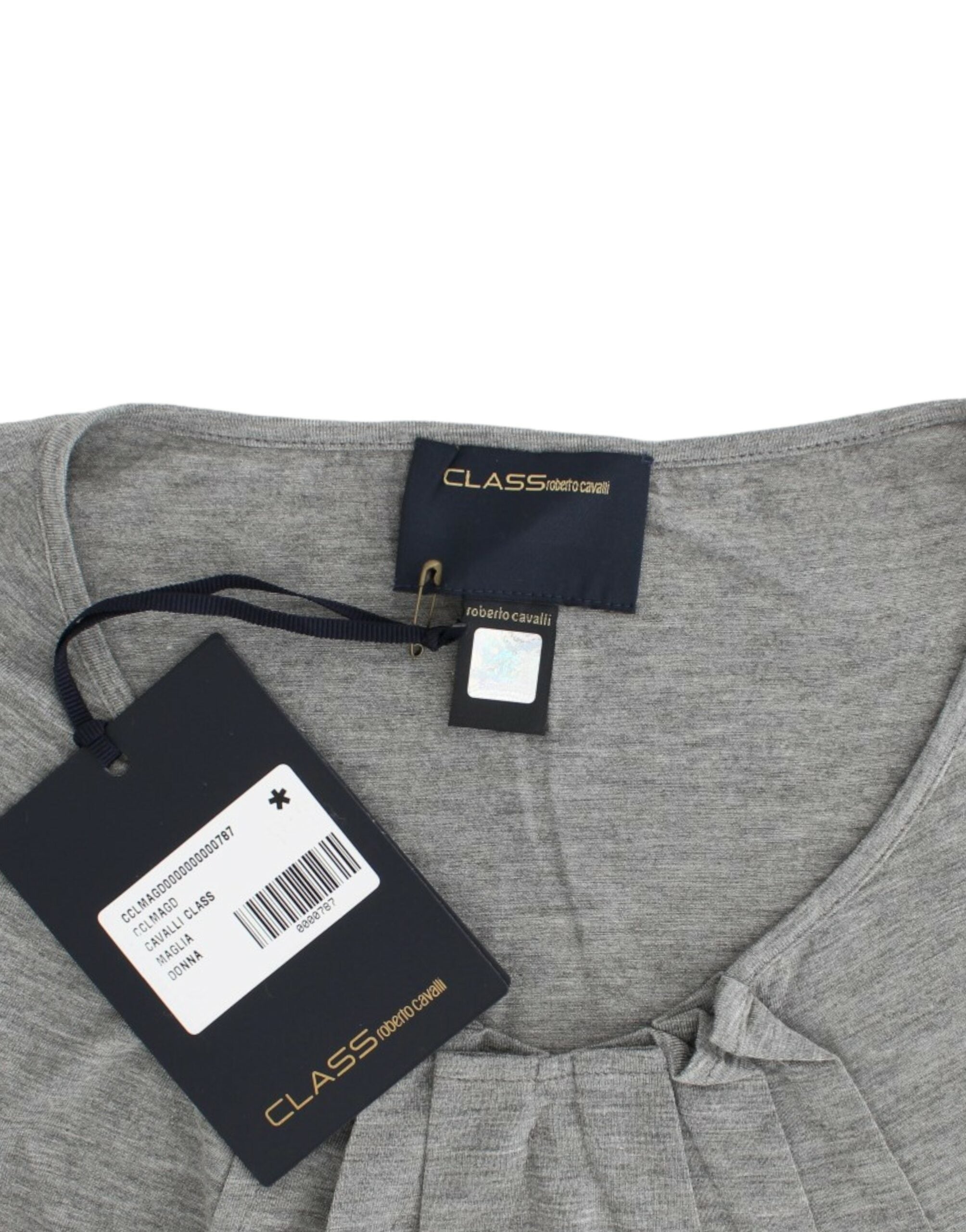 Elegant Gray Cashmere-Blend Jumper - ventzia