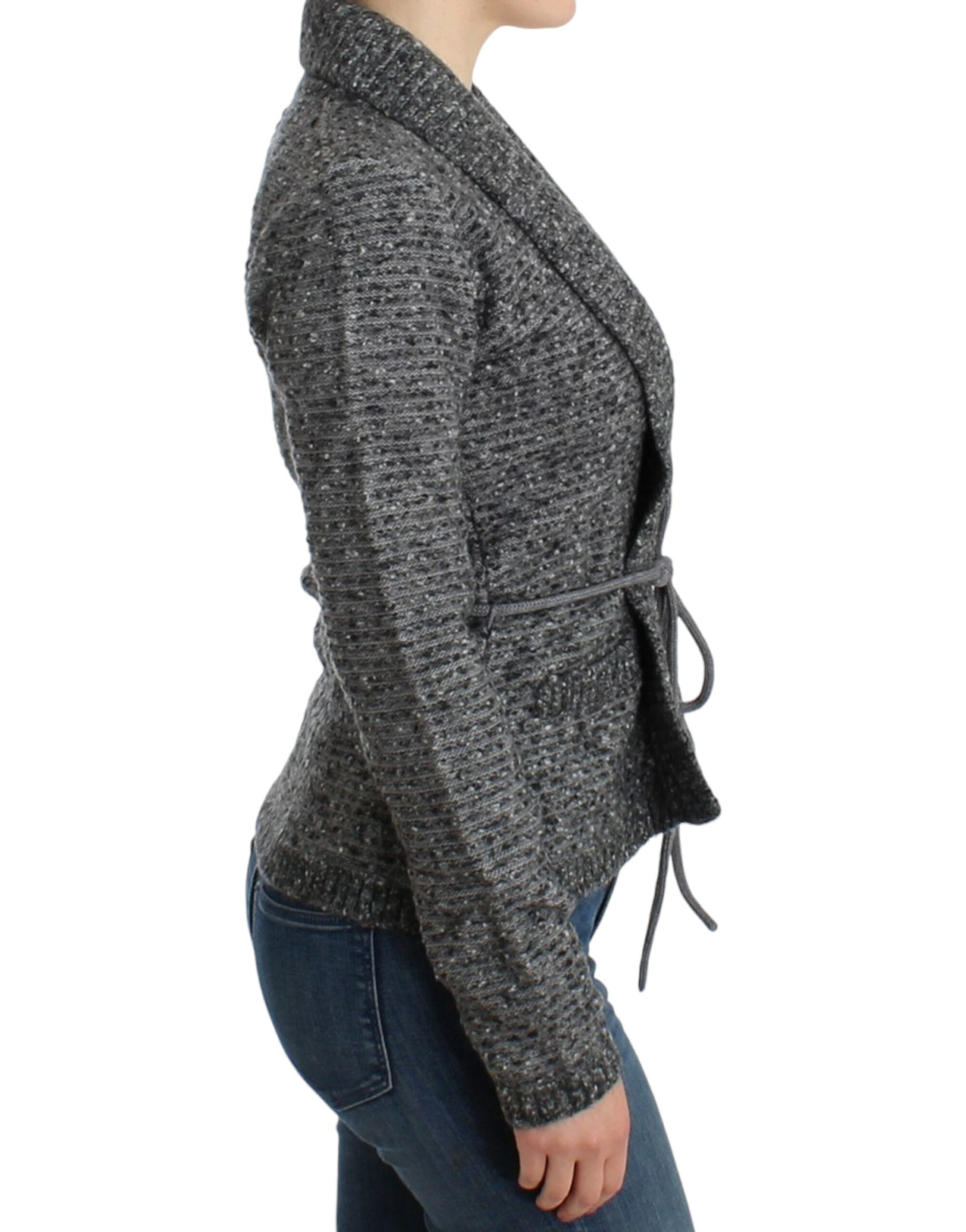 Gray wool knitted cardigan - ventzia
