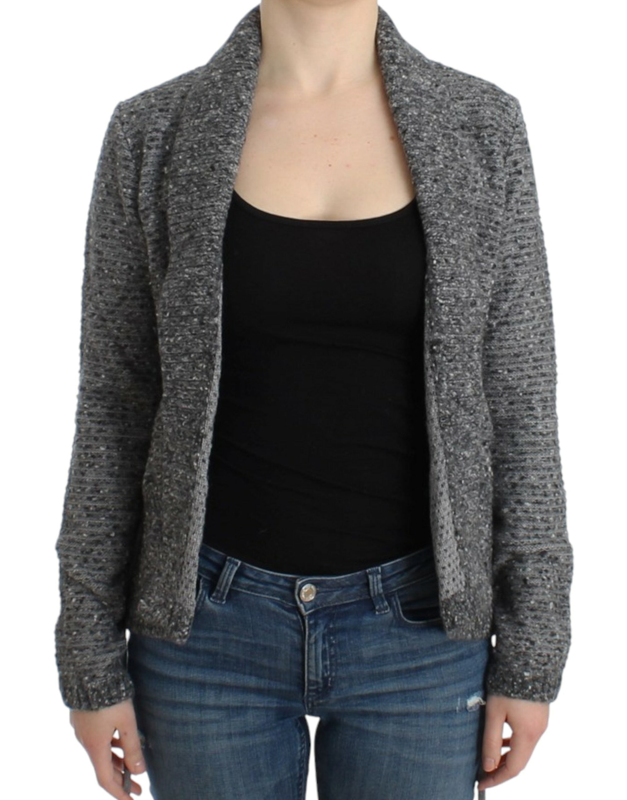 Gray wool knitted cardigan - ventzia