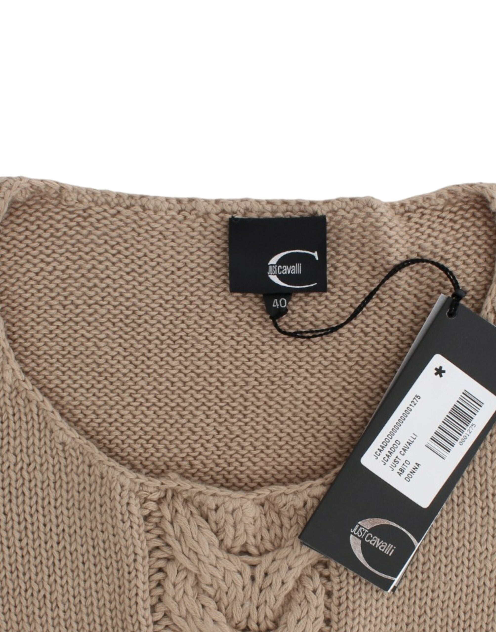 Elegant Beige Knitted Crew Neck Sweater - ventzia