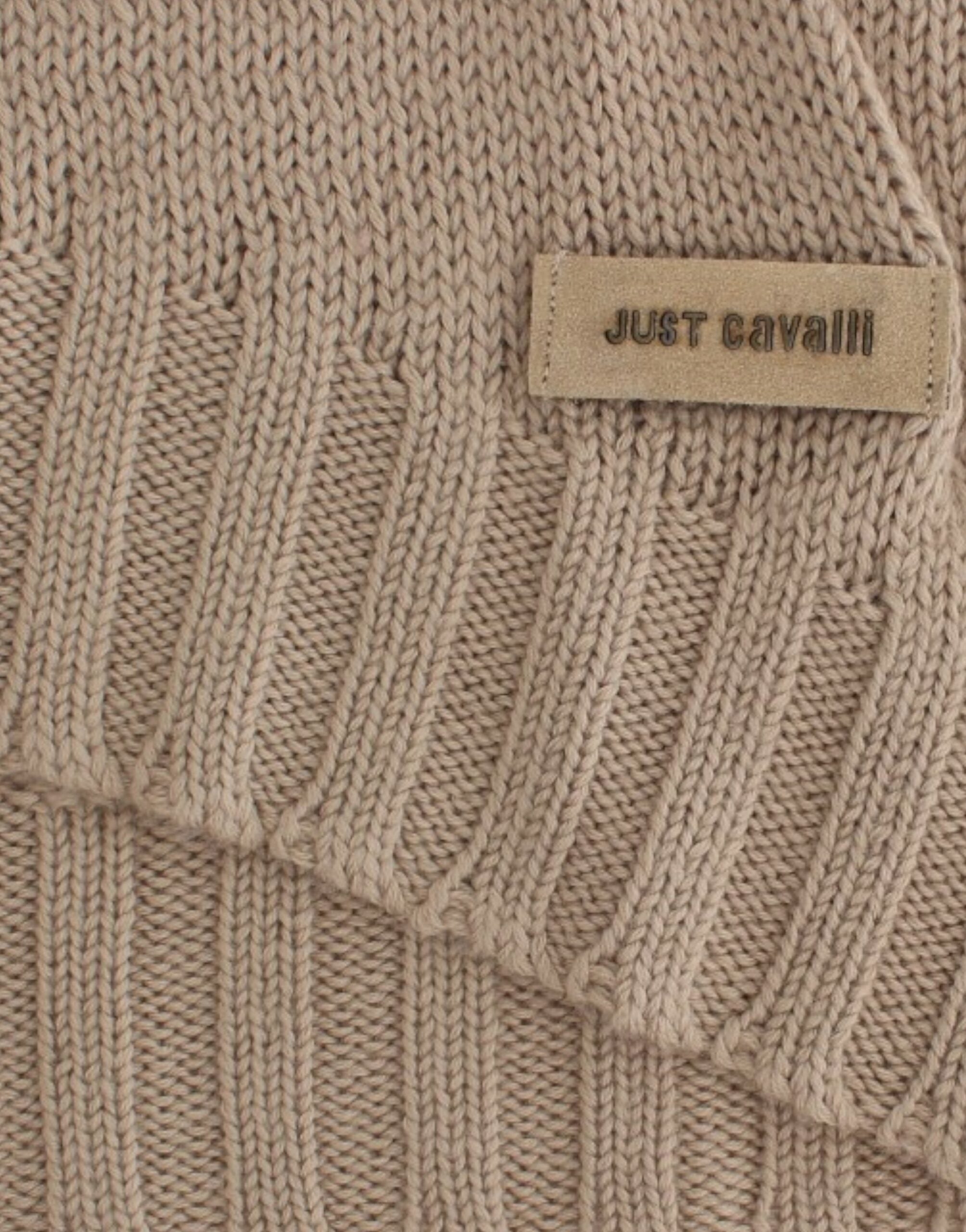 Elegant Beige Knitted Crew Neck Sweater - ventzia