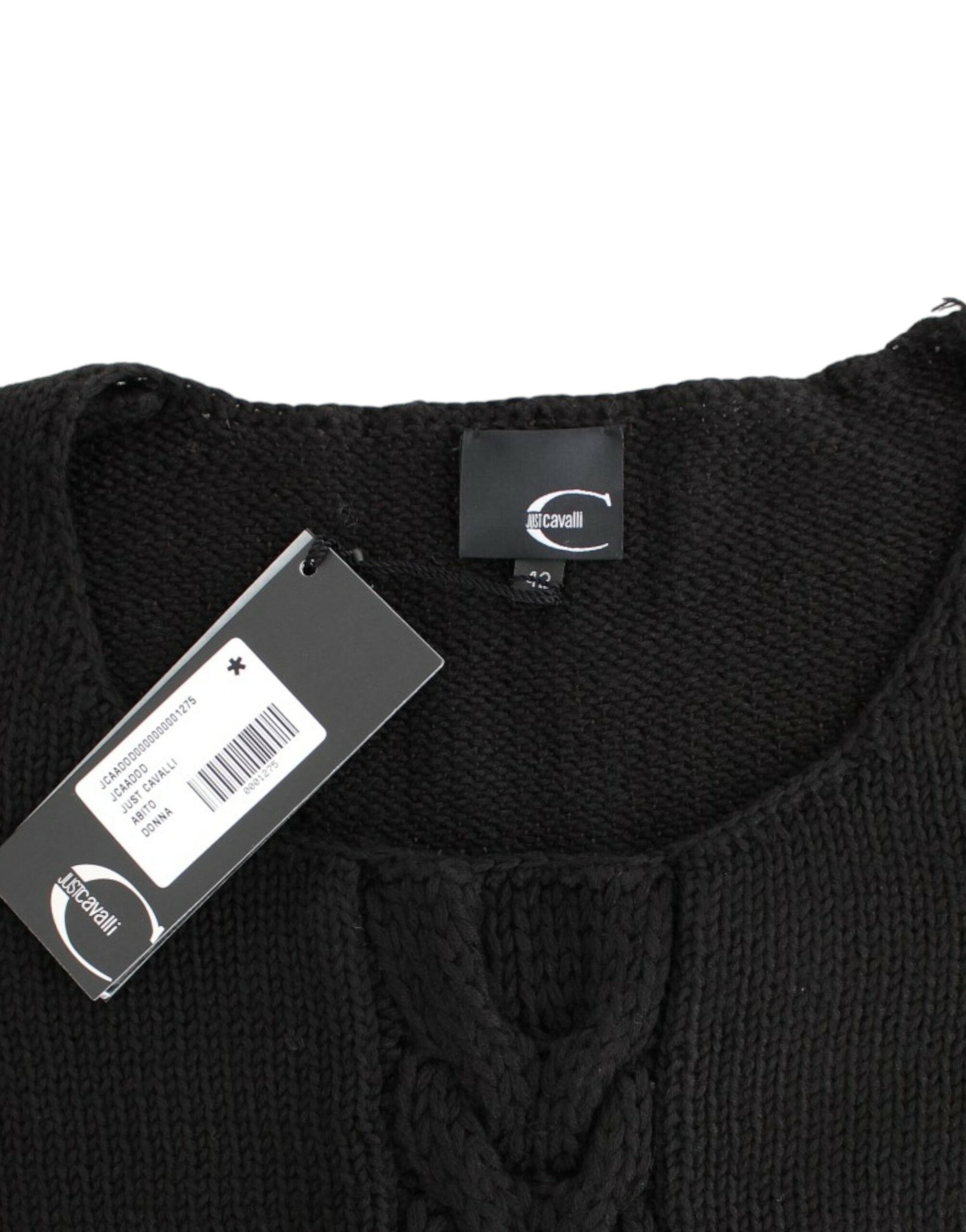 Alluring Black Knitted Crew Neck Sweater - ventzia