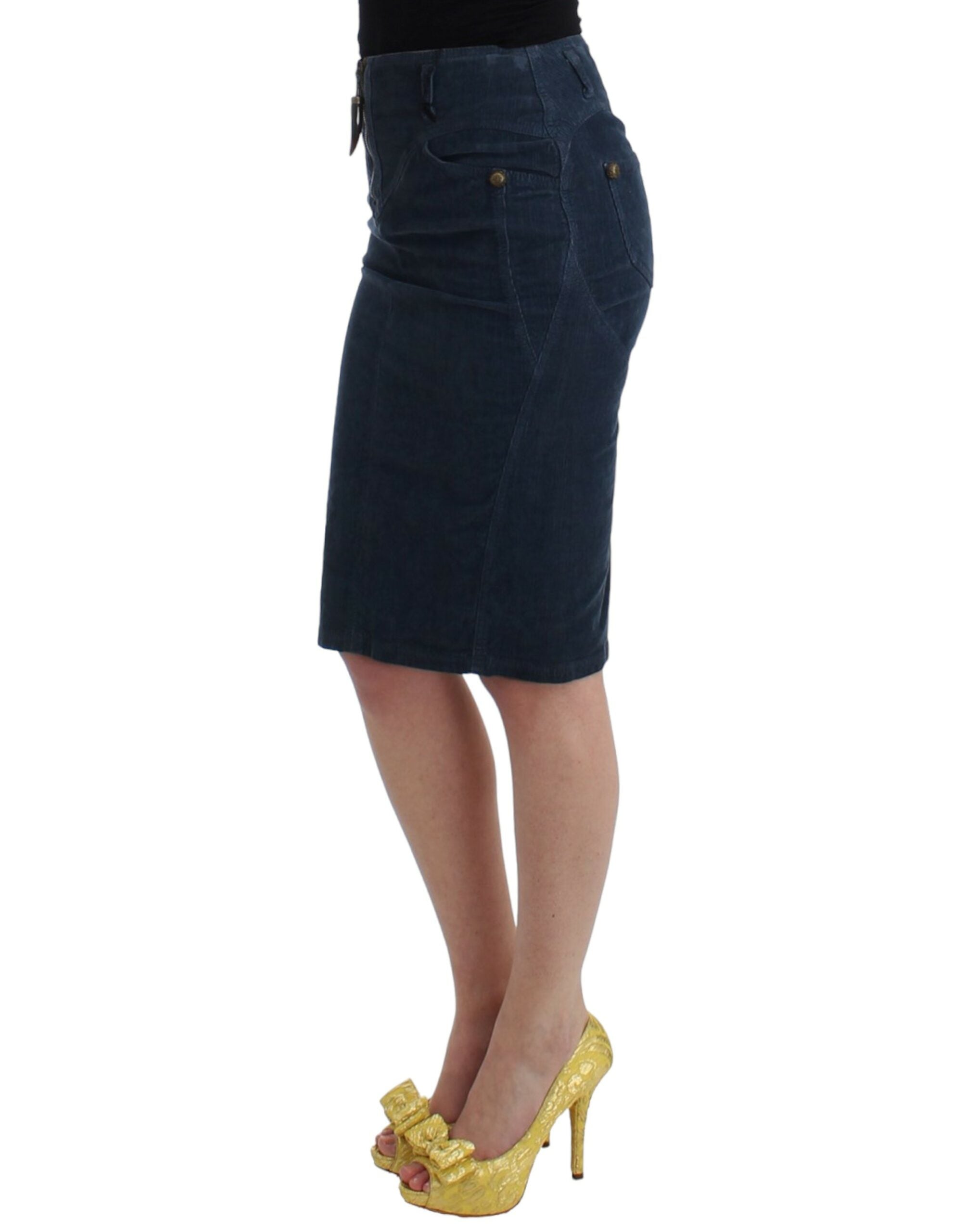 Elegant Blue Pencil Skirt - ventzia
