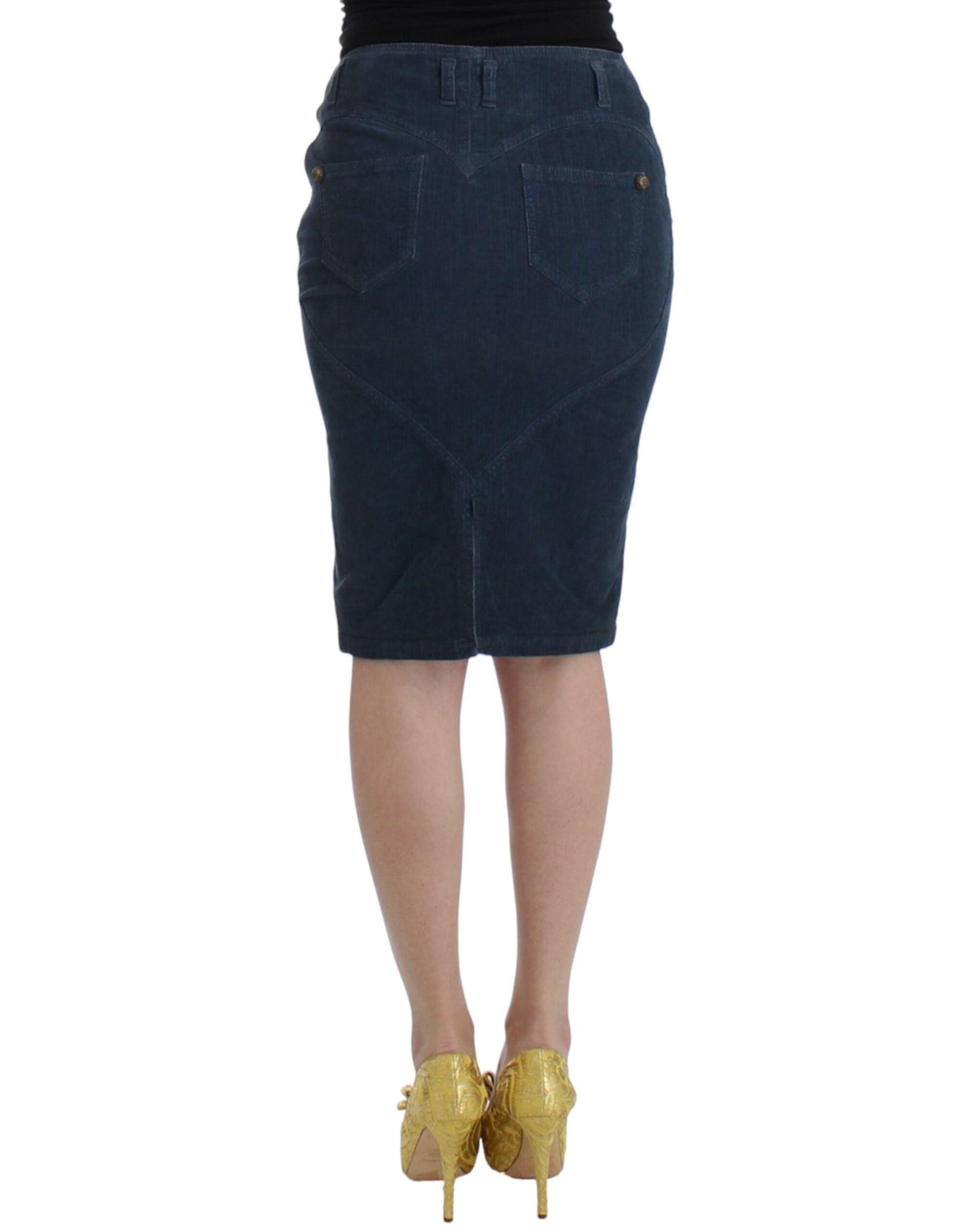 Elegant Blue Pencil Skirt - ventzia