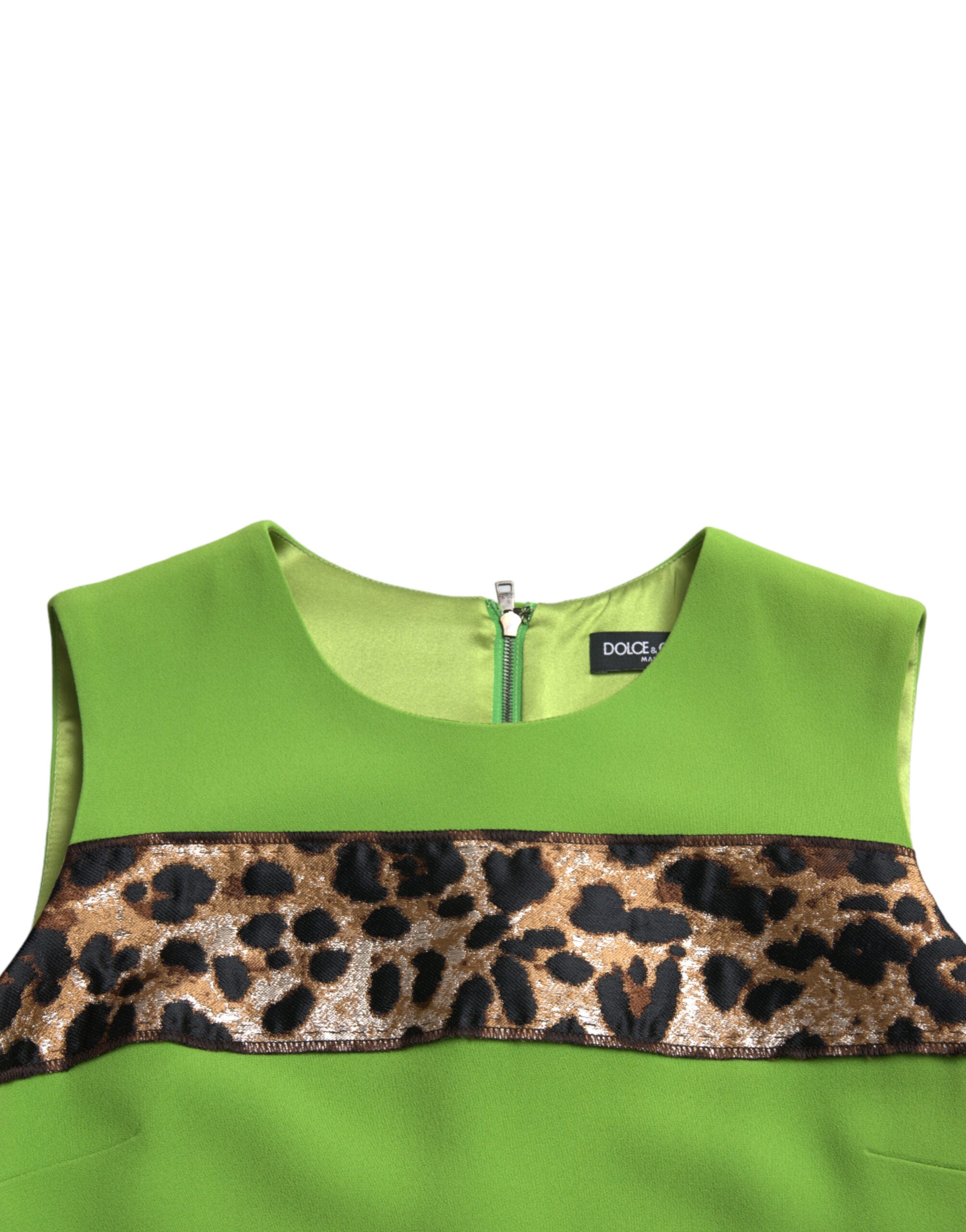 Apple Green Sleeveless Panelled Shift Dress - ventzia