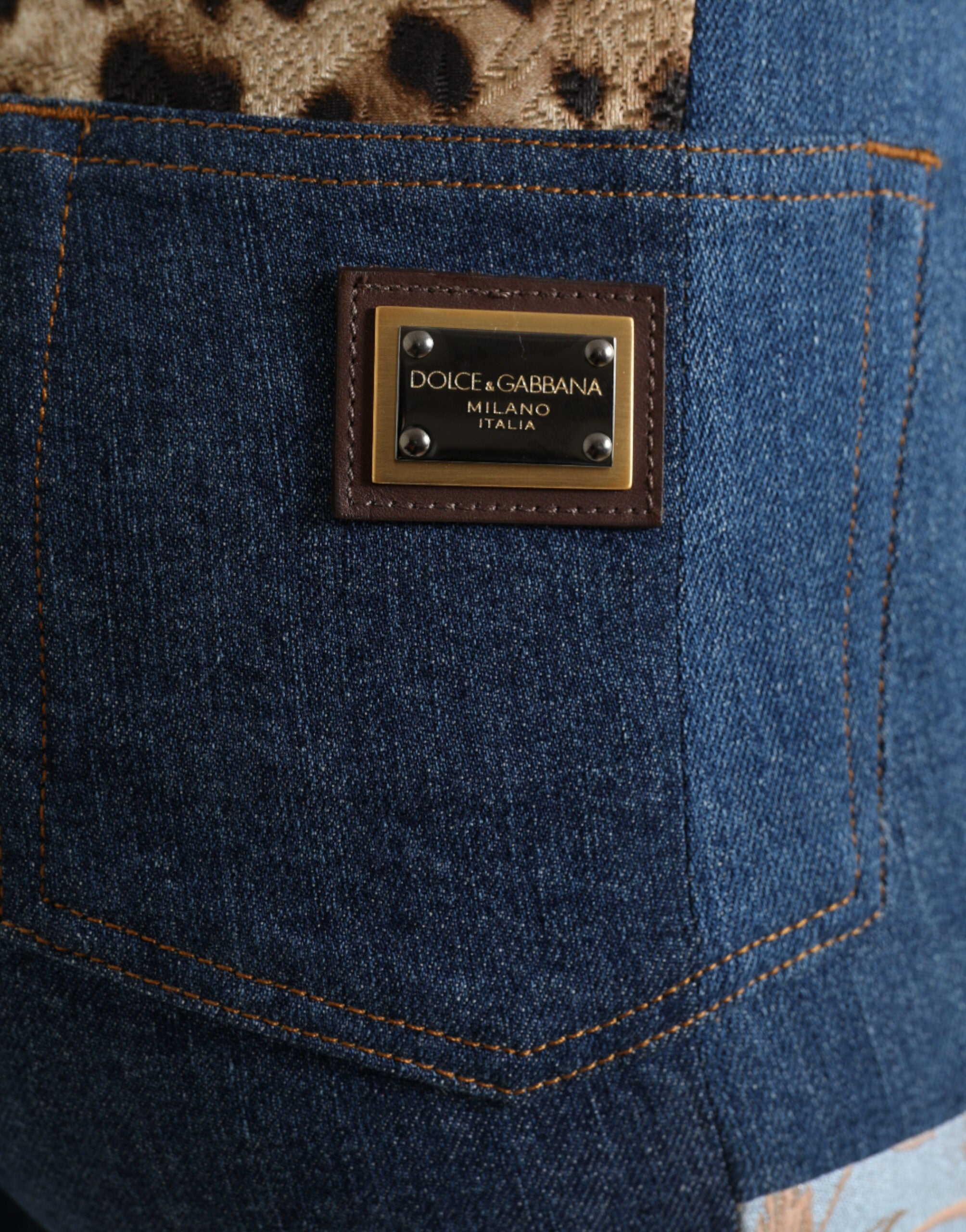 Multicolor Patchwork GRACE Skinny Denim Jeans - ventzia
