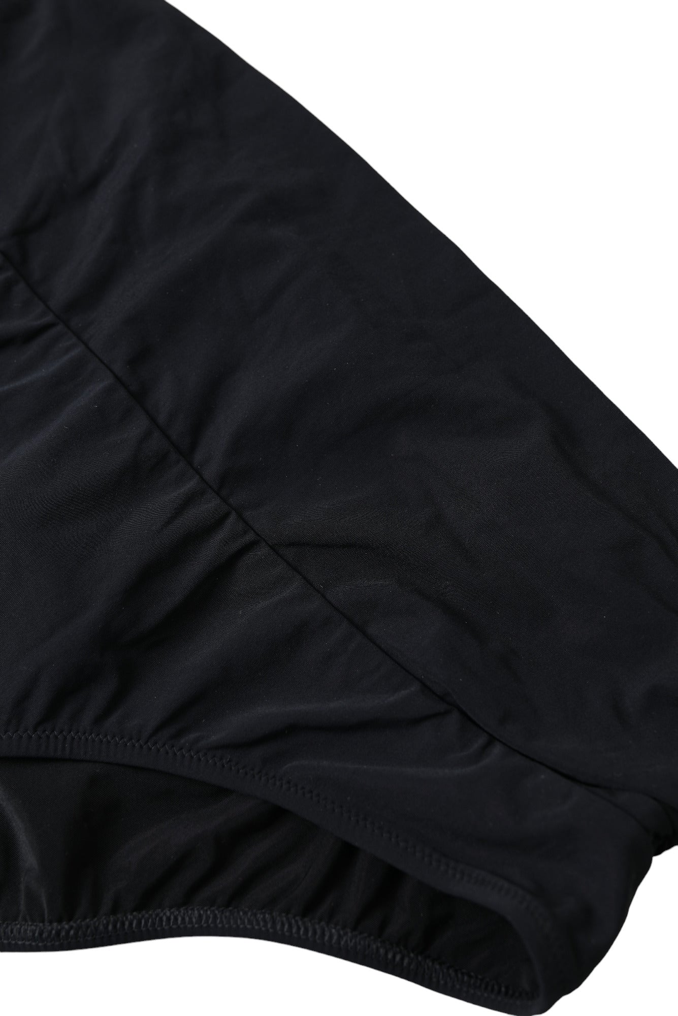 Black Nylon Stretch Swimwear Slip Bottom Bikini - ventzia