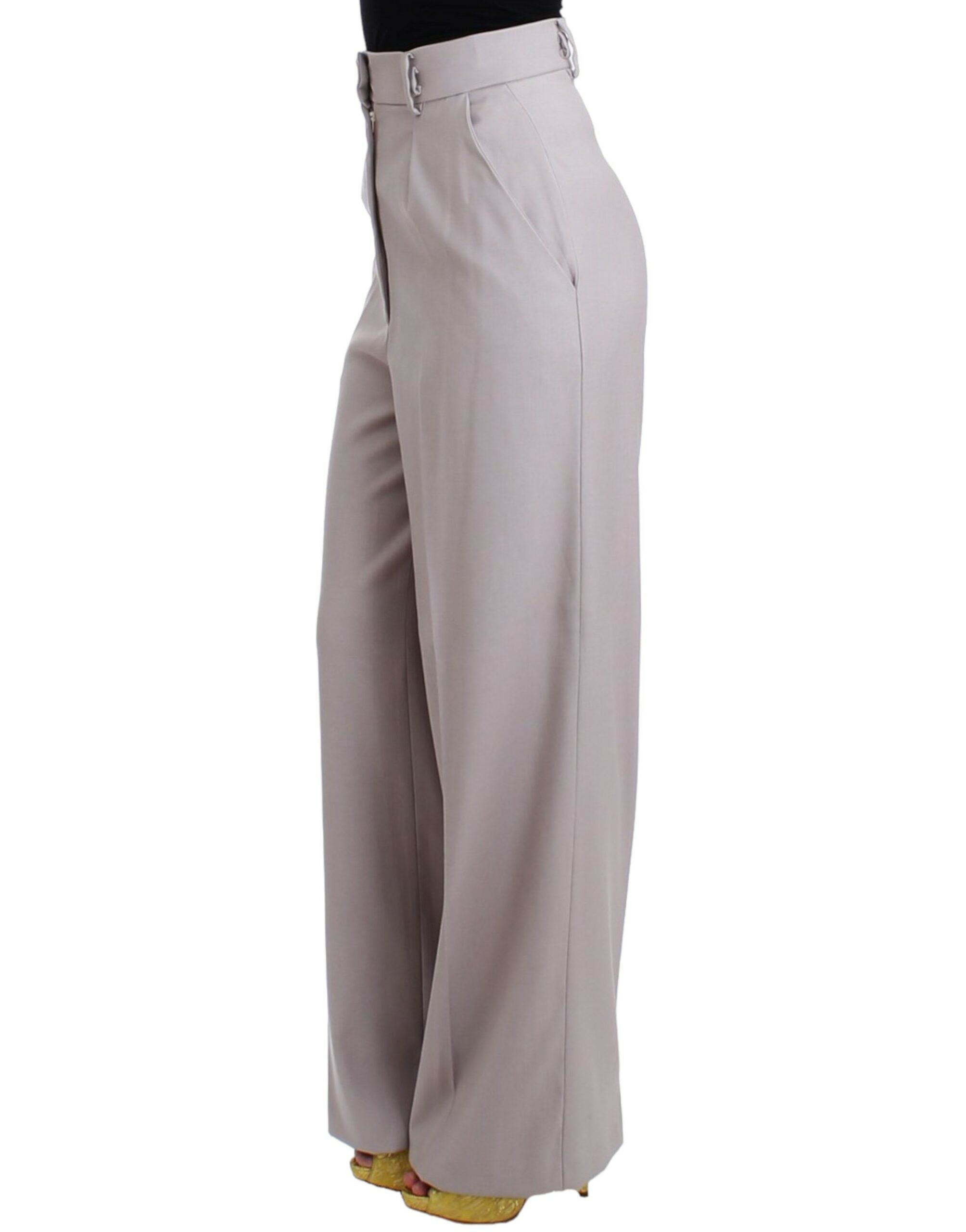 Sophisticated High Waisted Gray Pants - ventzia