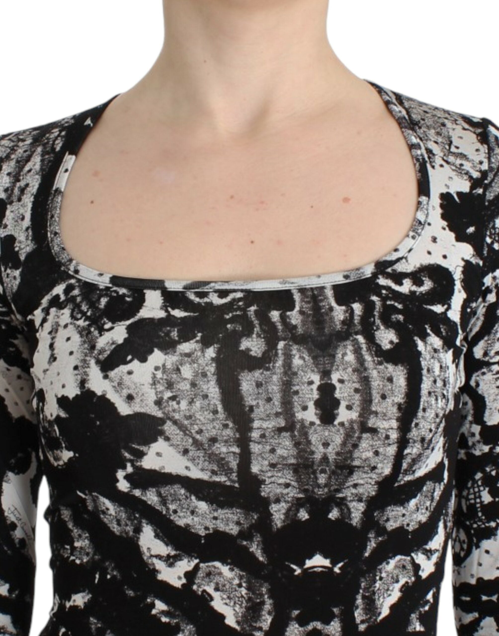 Elegant Printed Jersey Sheath Dress - ventzia