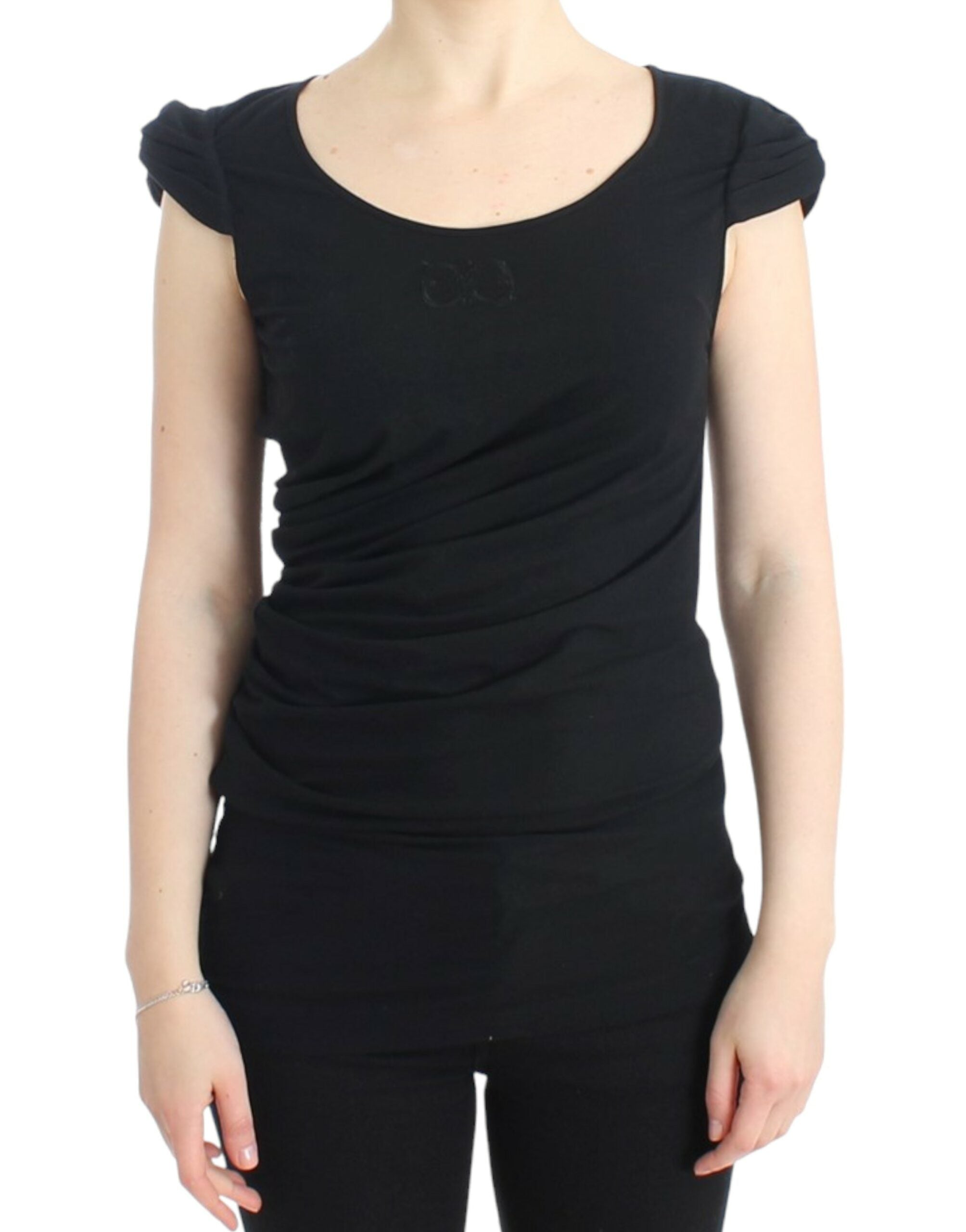 Elegant Cap Sleeve Black Top - ventzia