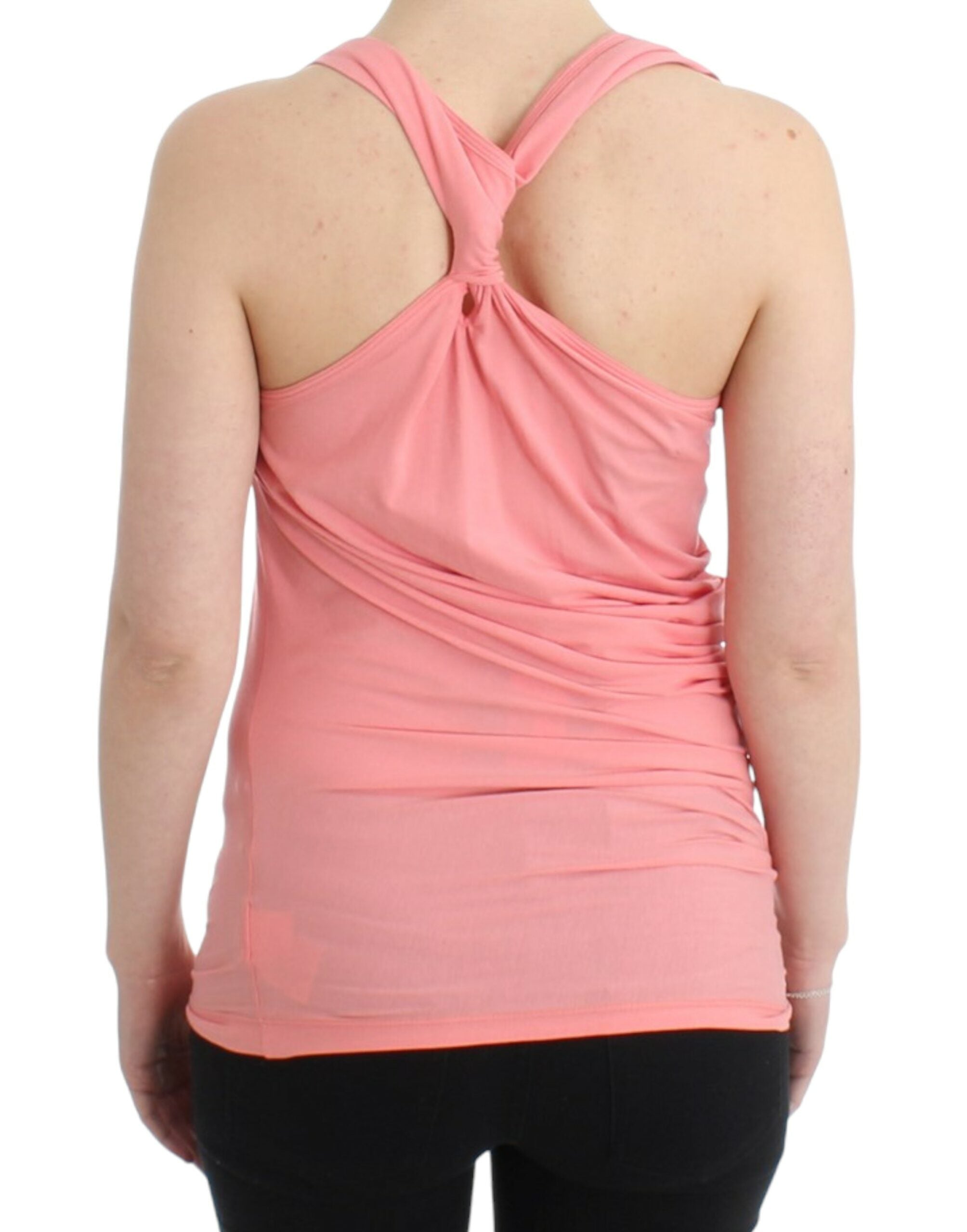 Chic Pink Cotton Blend Tank Top - ventzia