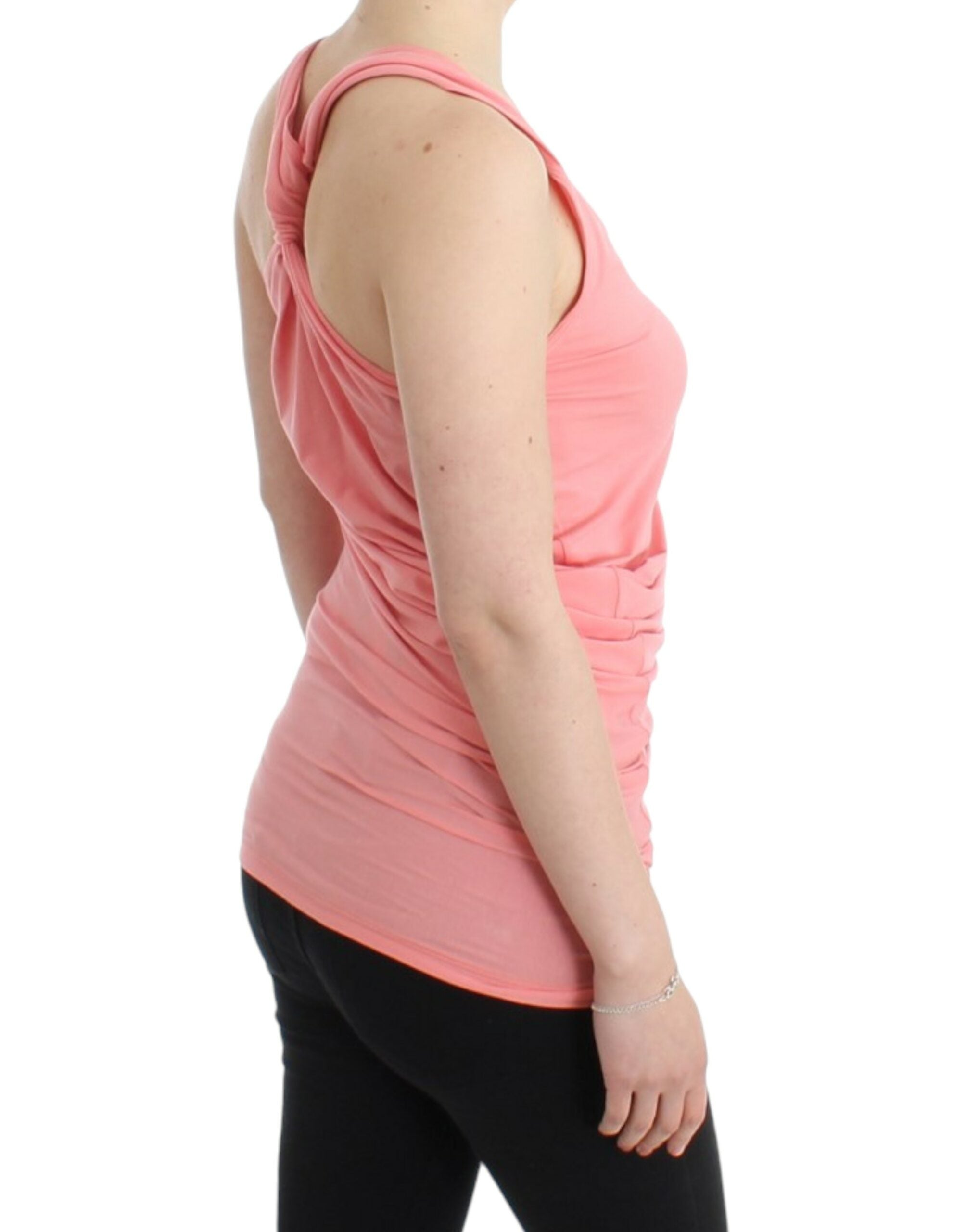 Chic Pink Cotton Blend Tank Top - ventzia