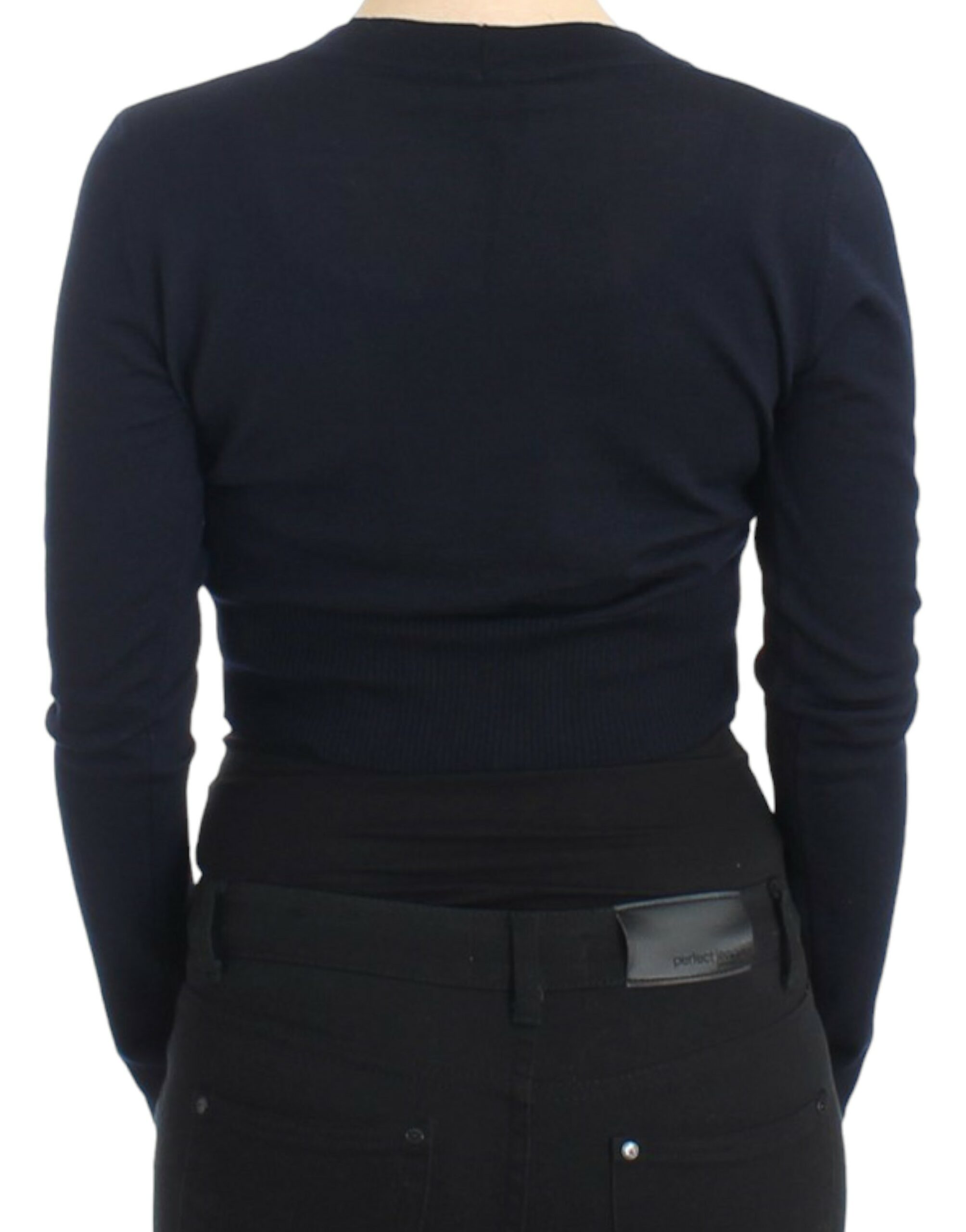 Elegant Cropped Virgin Wool Cardigan - ventzia