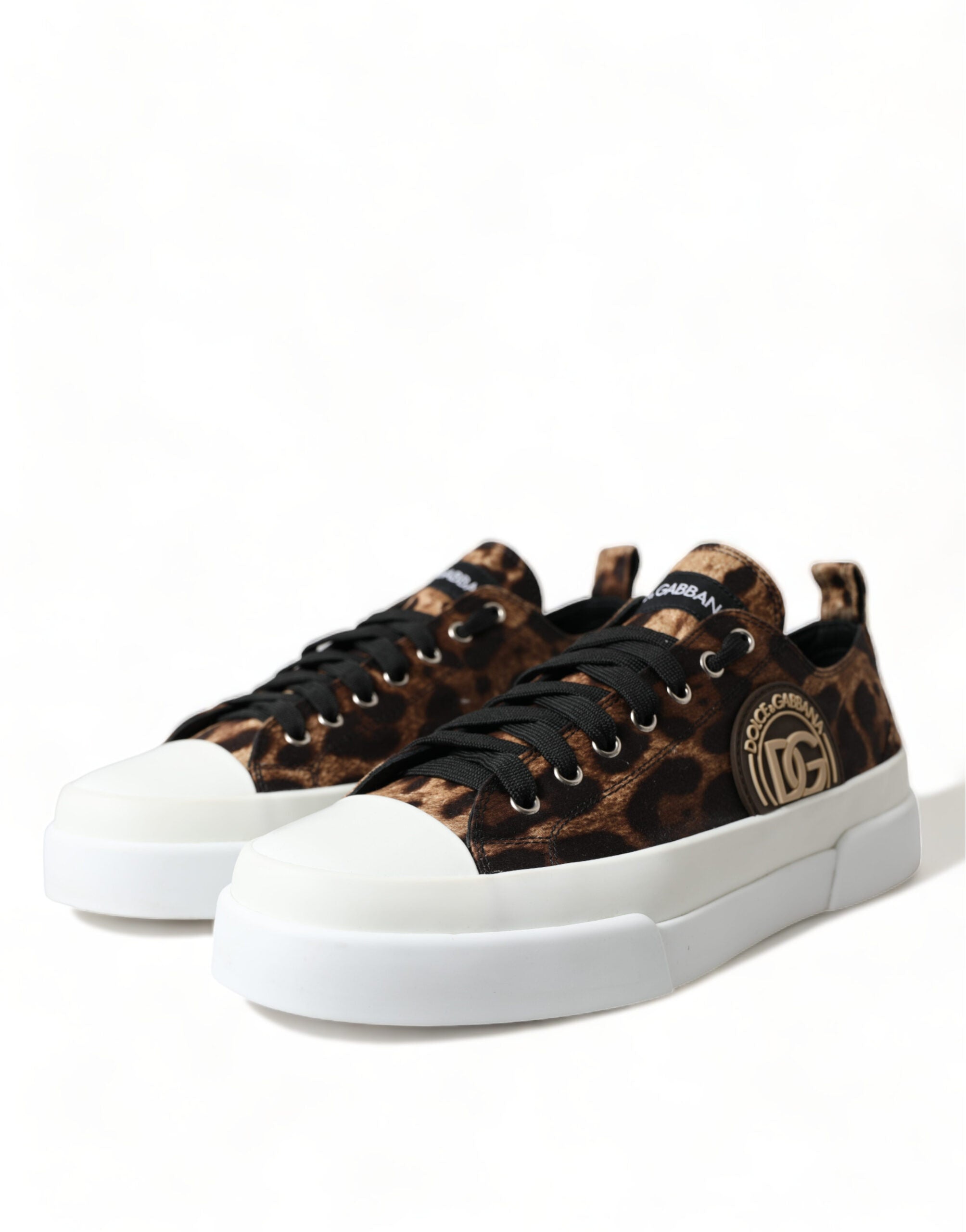 Brown Leopard Canvas Sneakers Shoes - ventzia